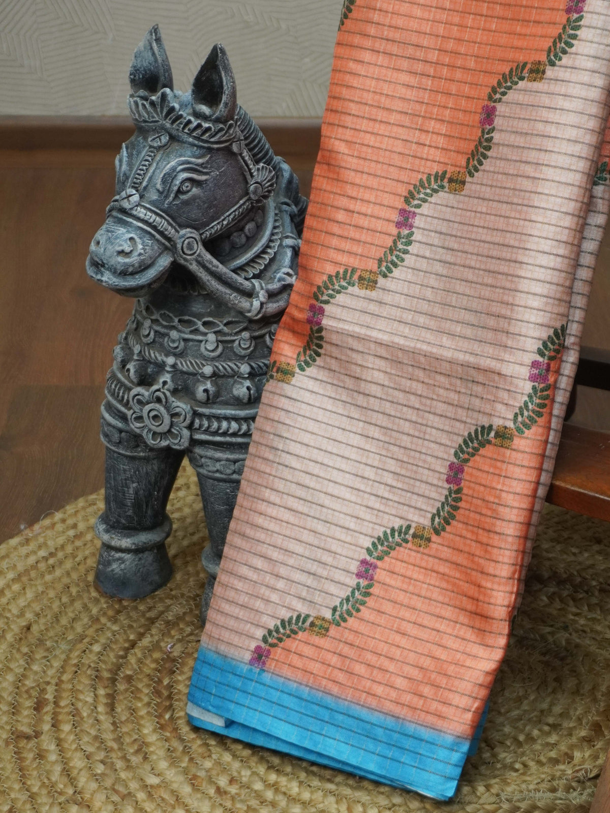 Printed Tussar Saree | TTDS3719