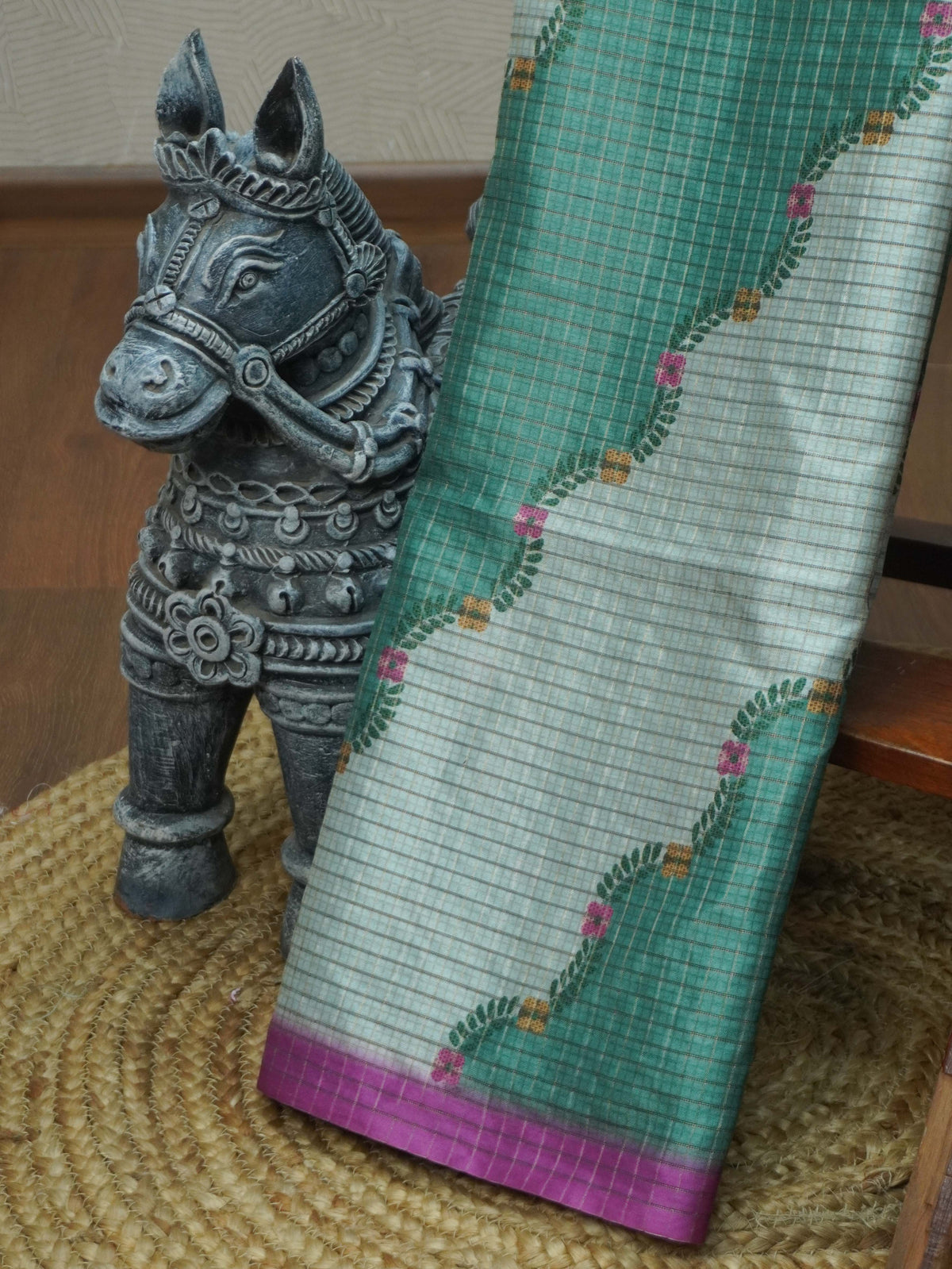 Printed Tussar Saree | TTDS3719