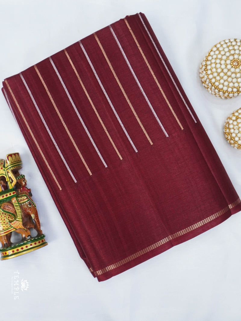Handloom Matka Silk Saree(Maroon) | TTDS2900