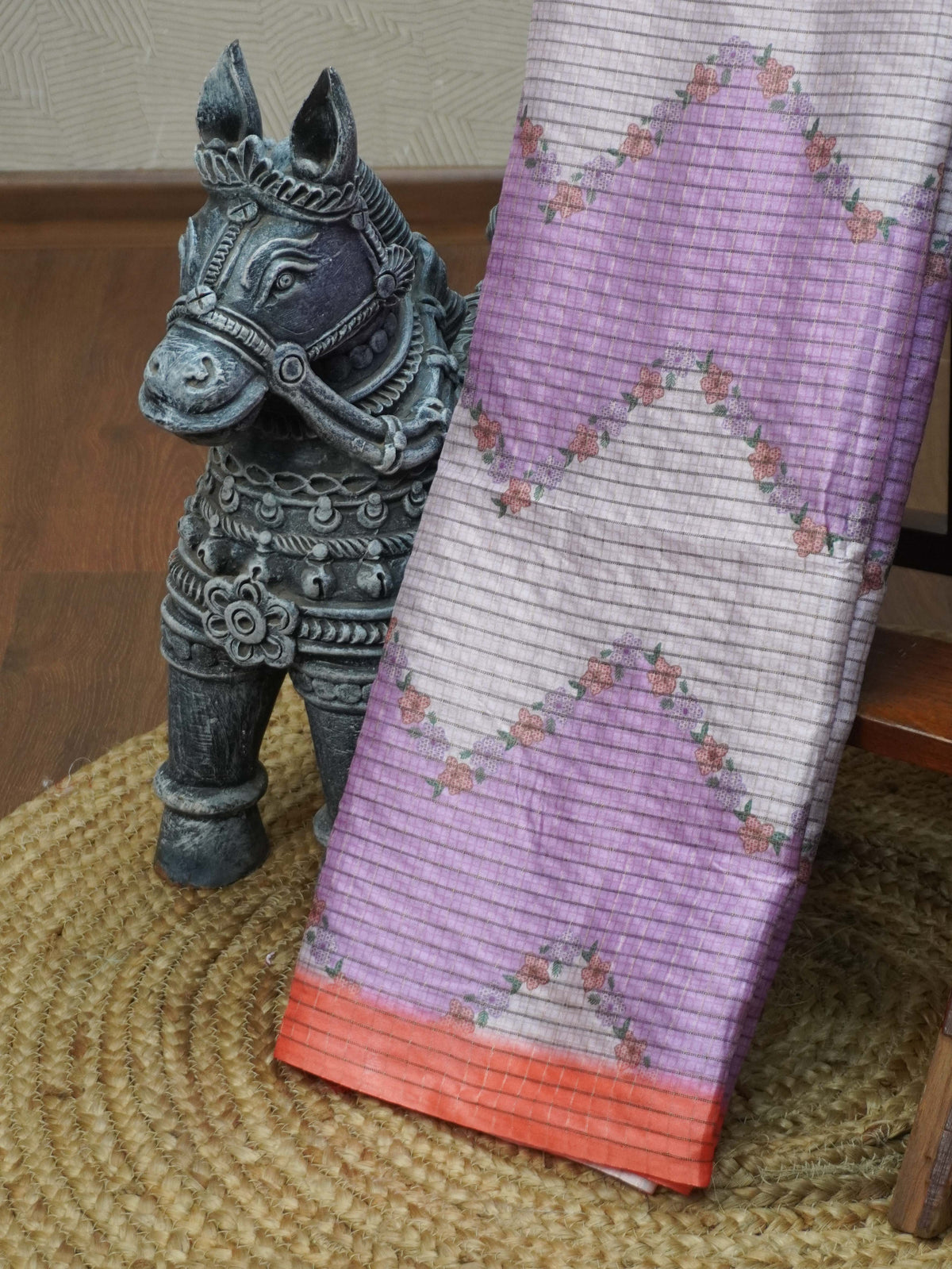 Printed Tussar Saree | TTDS3716