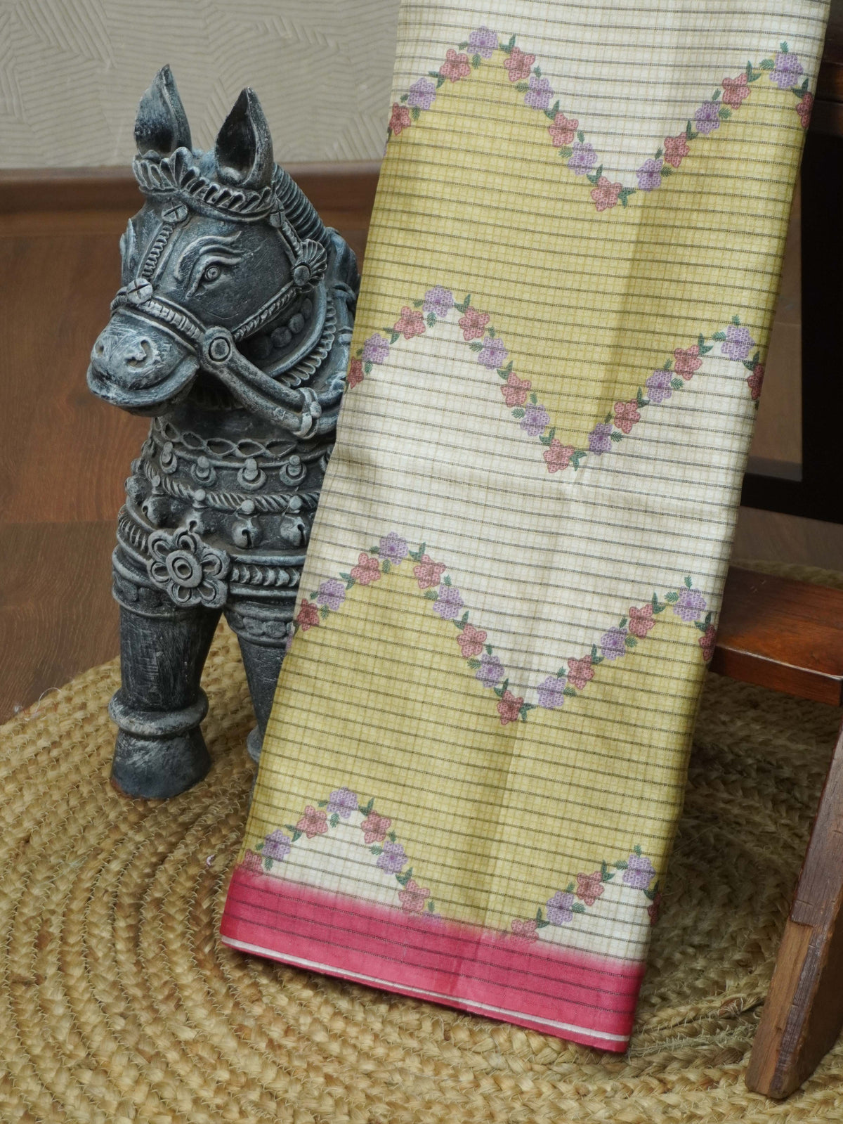 Printed Tussar Saree | TTDS3716