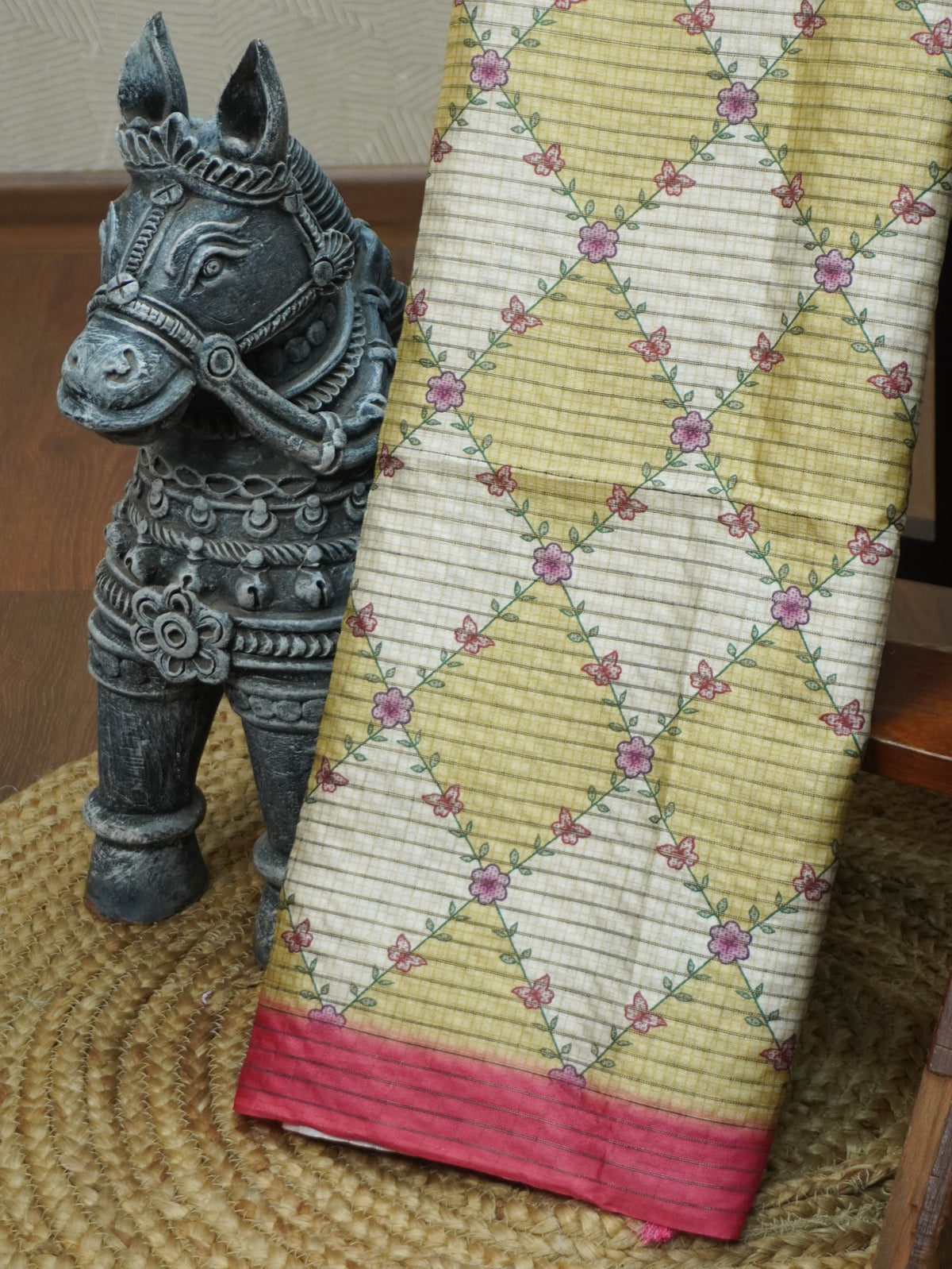 Printed Tussar Saree | TTDS3721