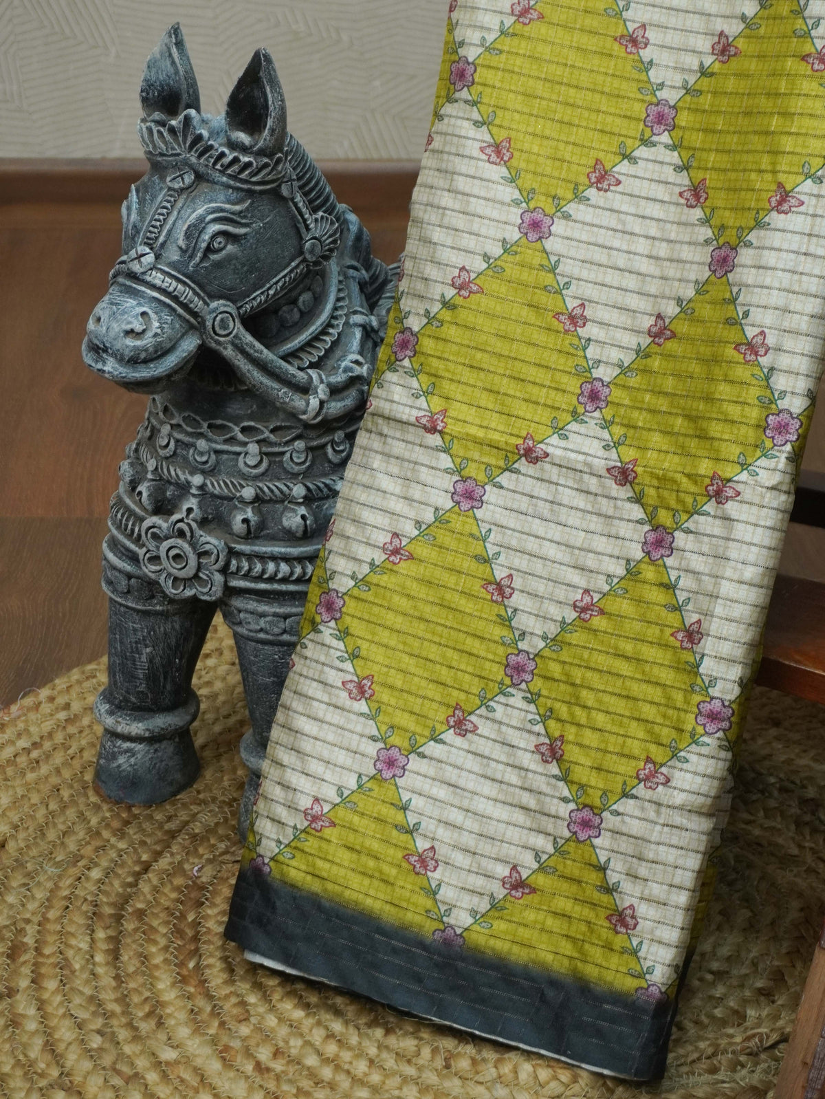 Printed Tussar Saree | TTDS3721