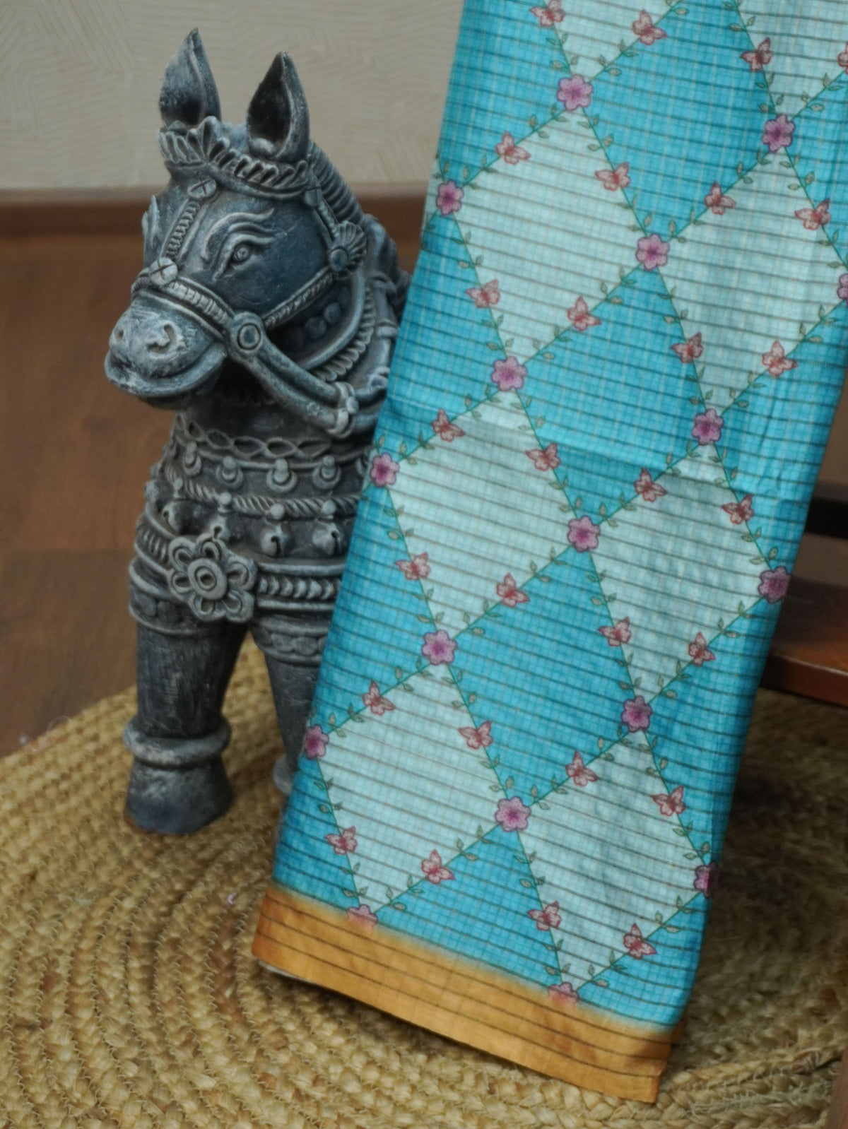 Printed Tussar Saree | TTDS3721