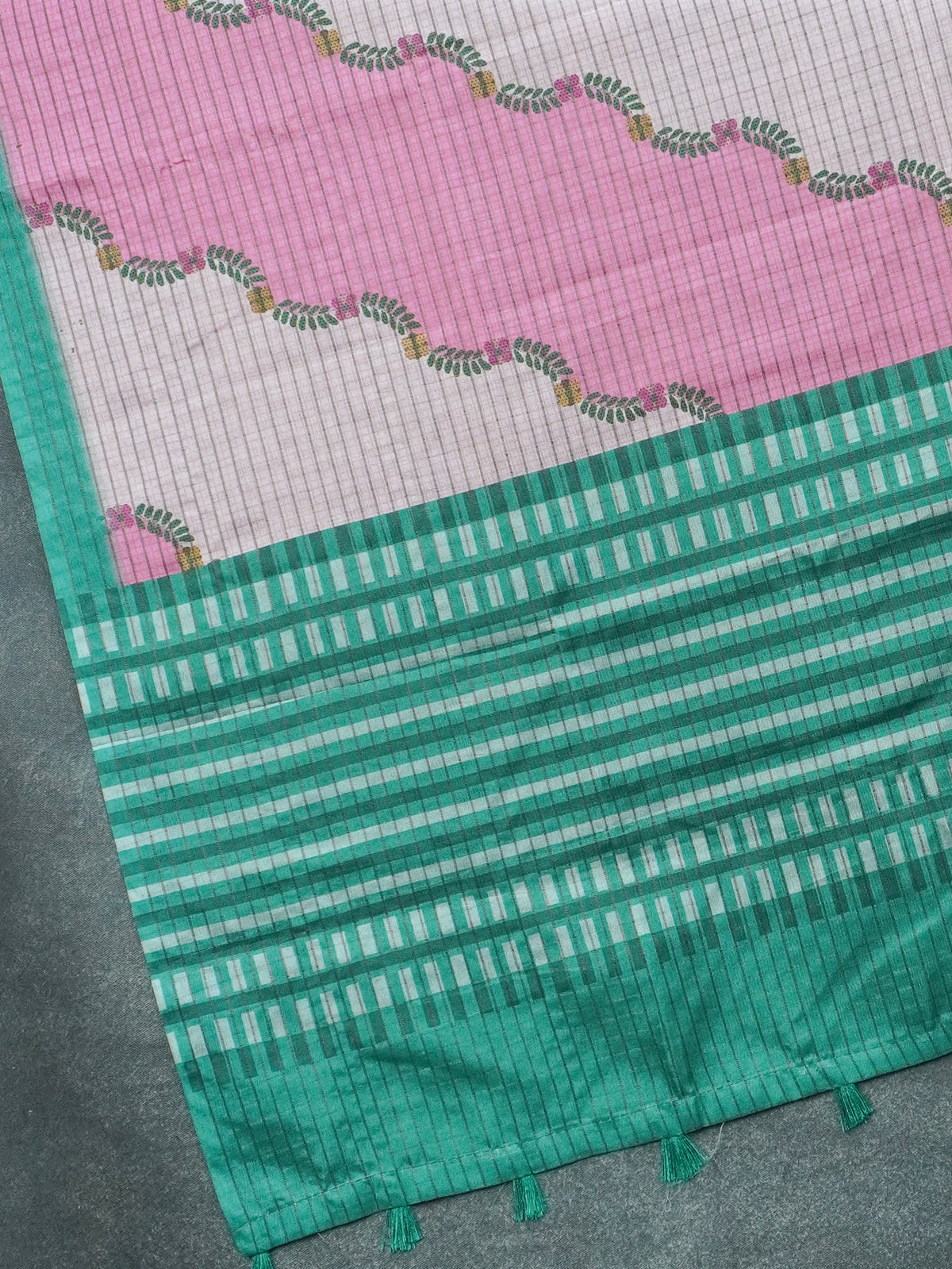 Printed Tussar Saree | TTDS3719
