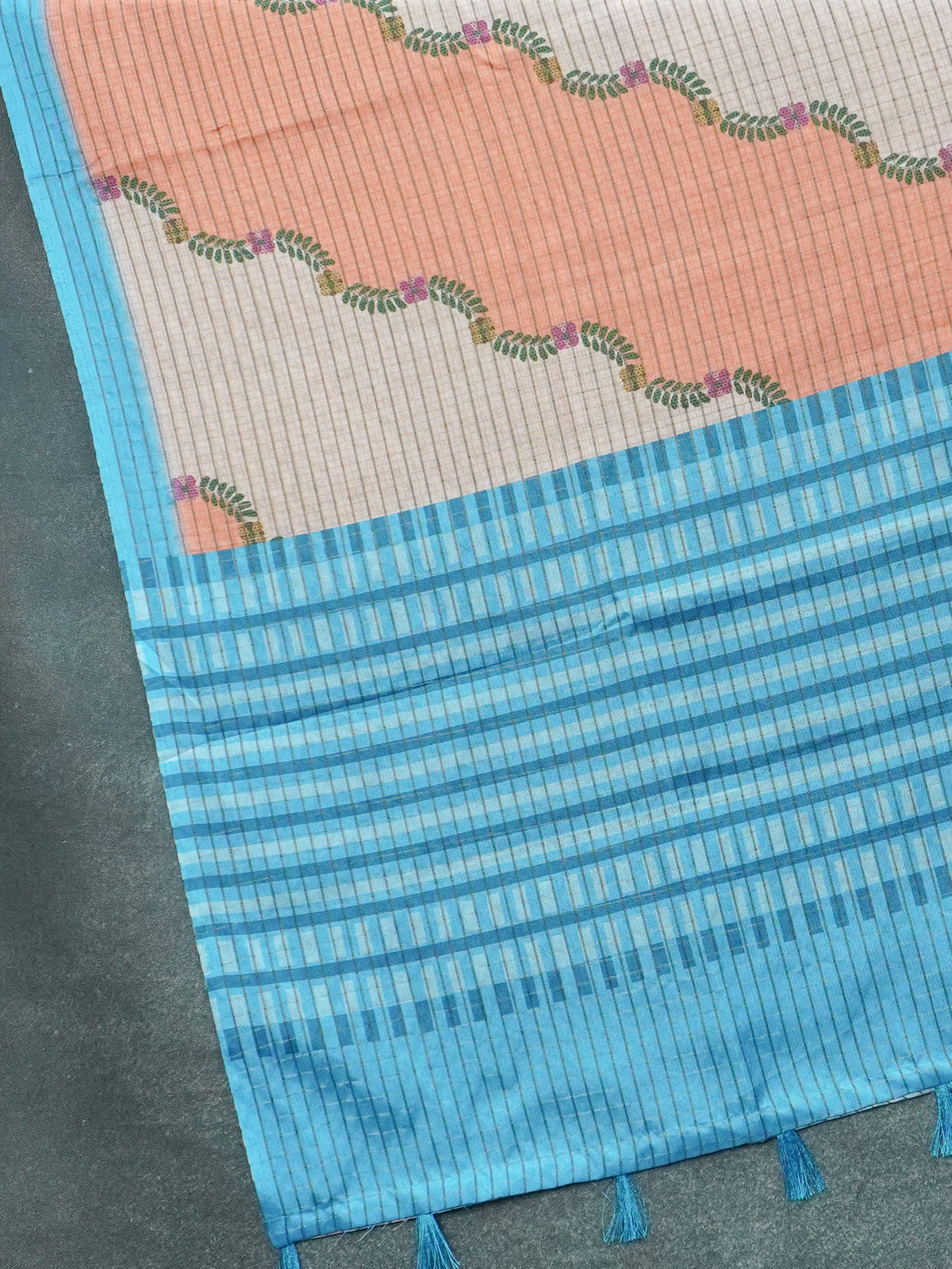 Printed Tussar Saree | TTDS3719