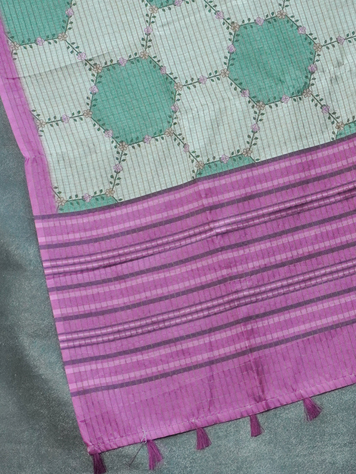 Printed Tussar Saree | TTDS3720