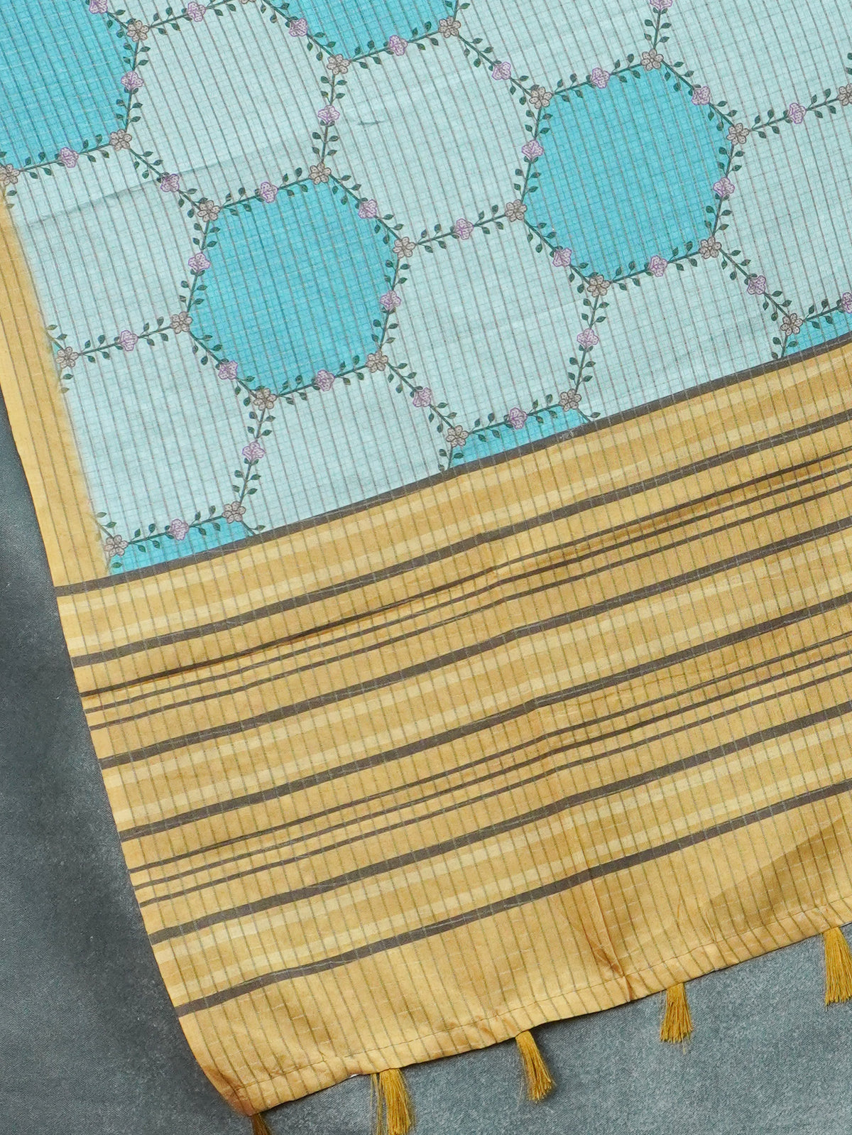 Printed Tussar Saree | TTDS3720