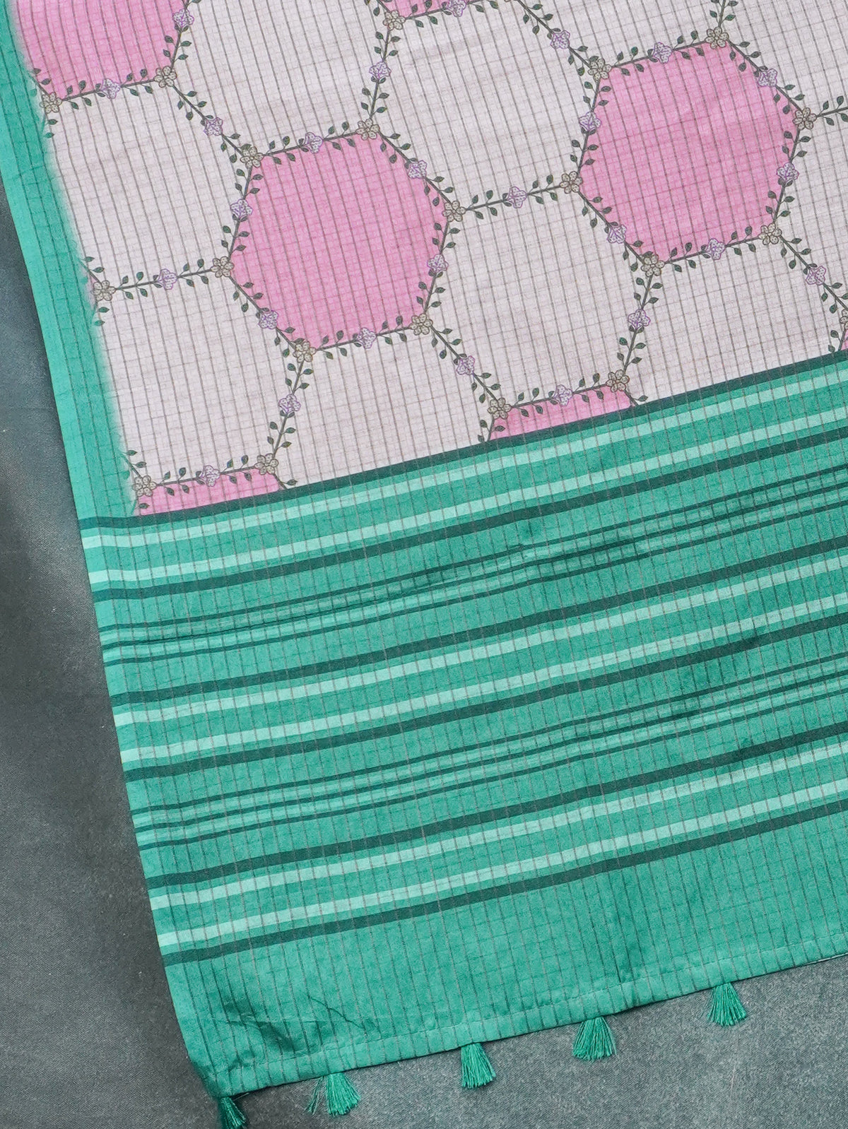 Printed Tussar Saree | TTDS3720