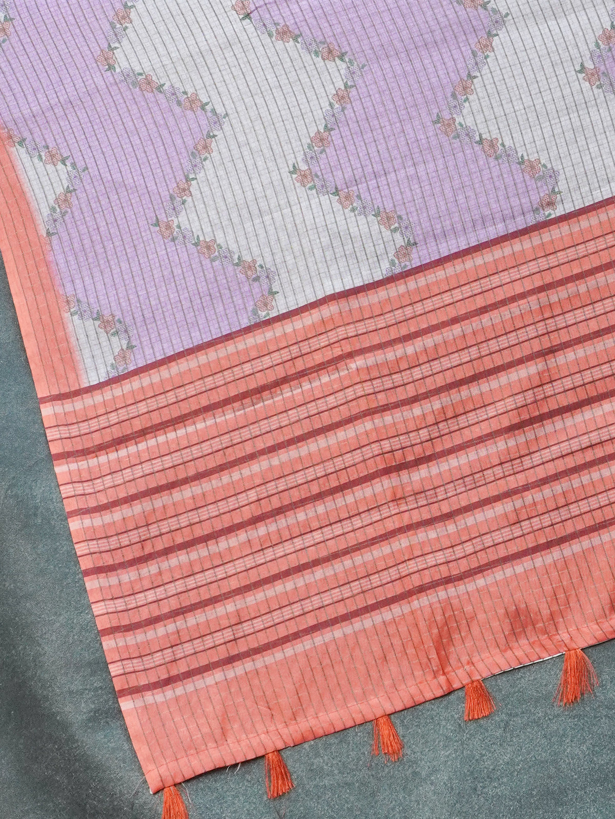 Printed Tussar Saree | TTDS3716