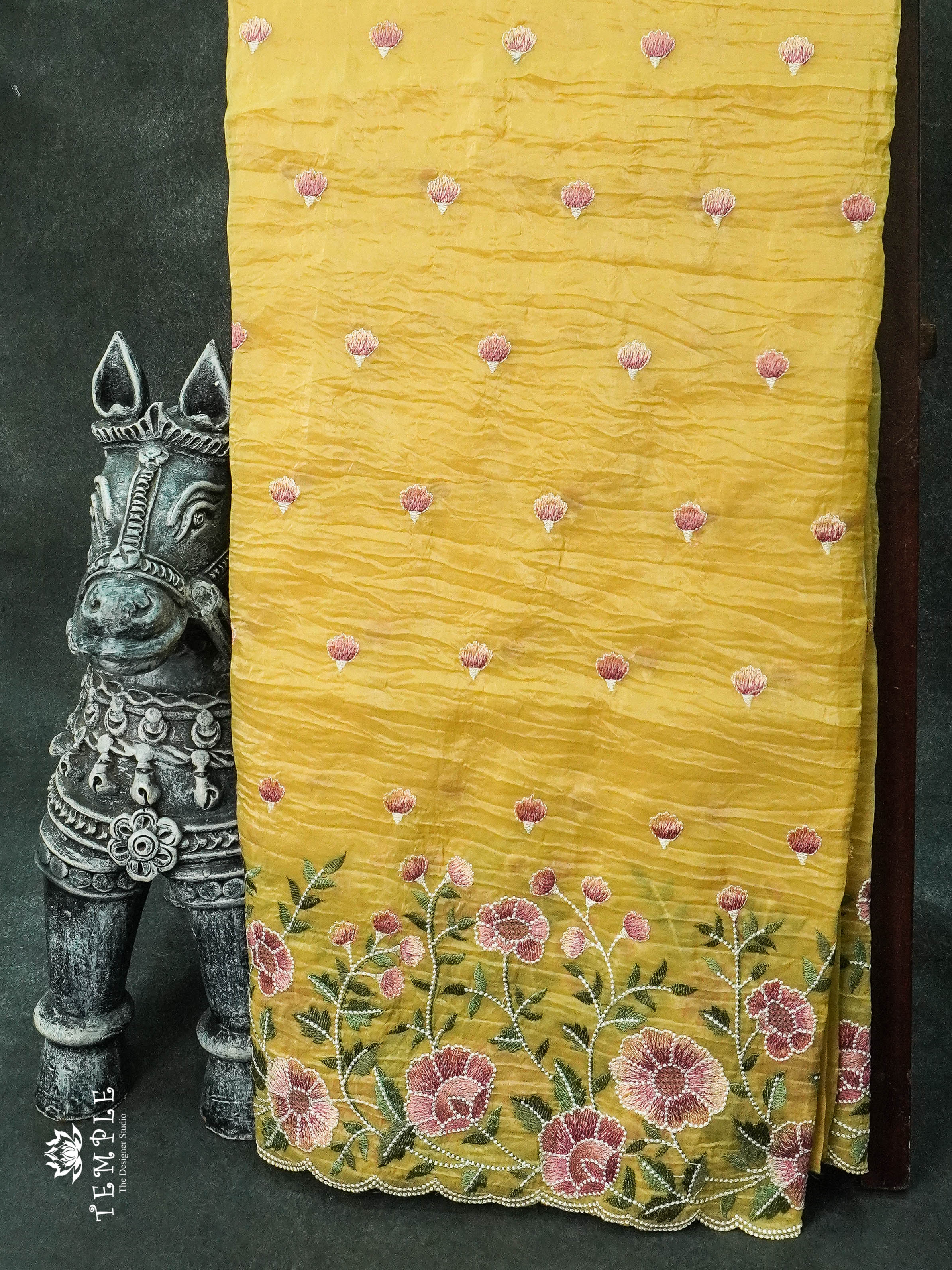 Organza Saree With Scalloped border|TTDS1052