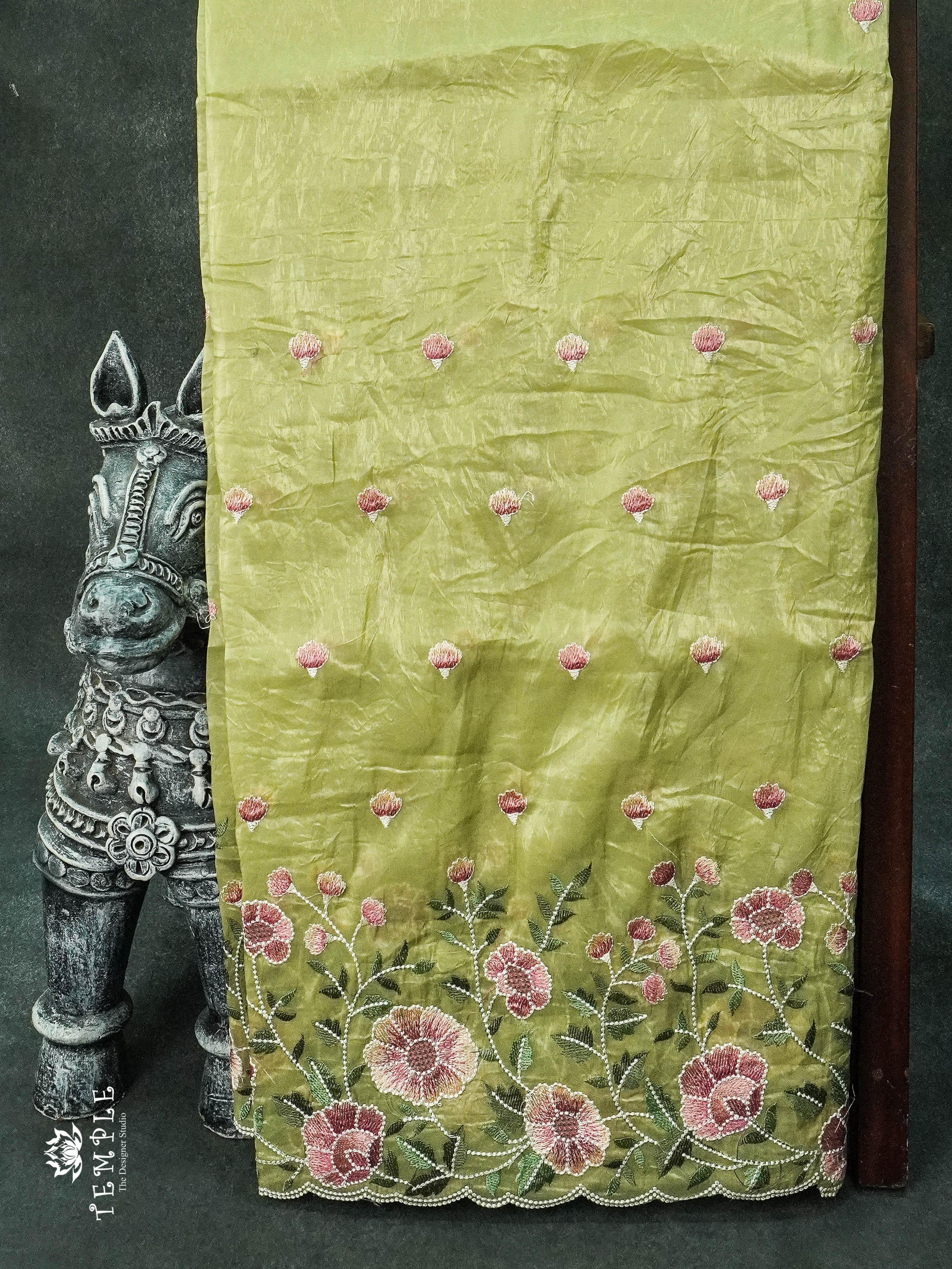 Organza Saree With Scalloped border|TTDS1052