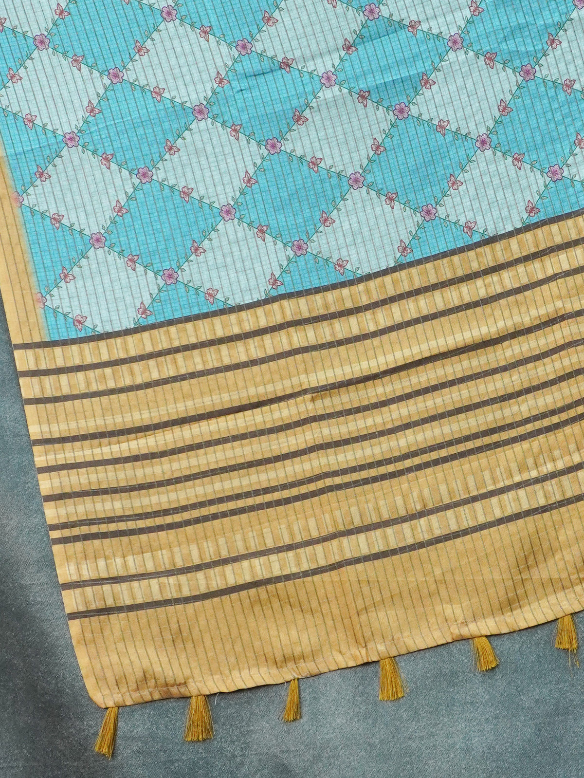 Printed Tussar Saree | TTDS3721