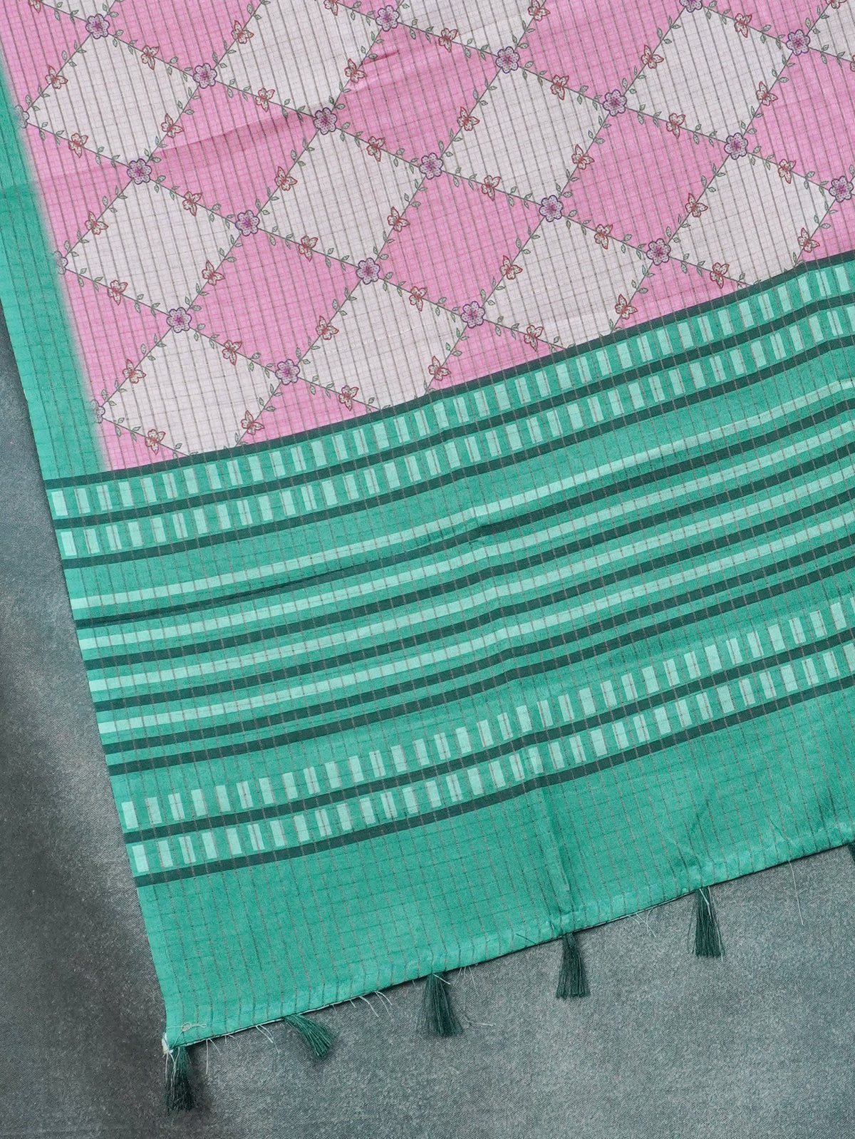 Printed Tussar Saree | TTDS3721