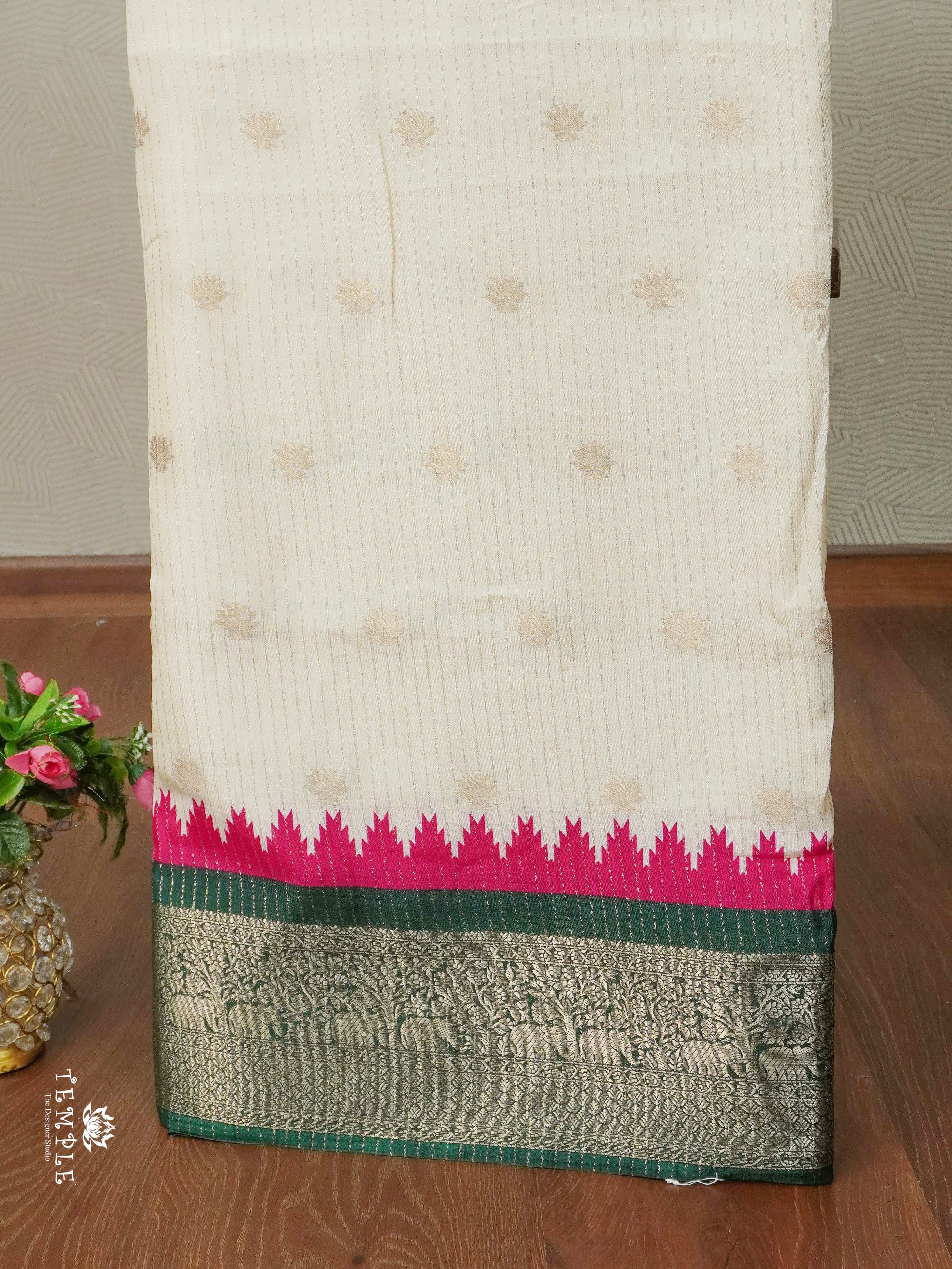 Vaira Oosi Saree(Green Border) | TTDS2377