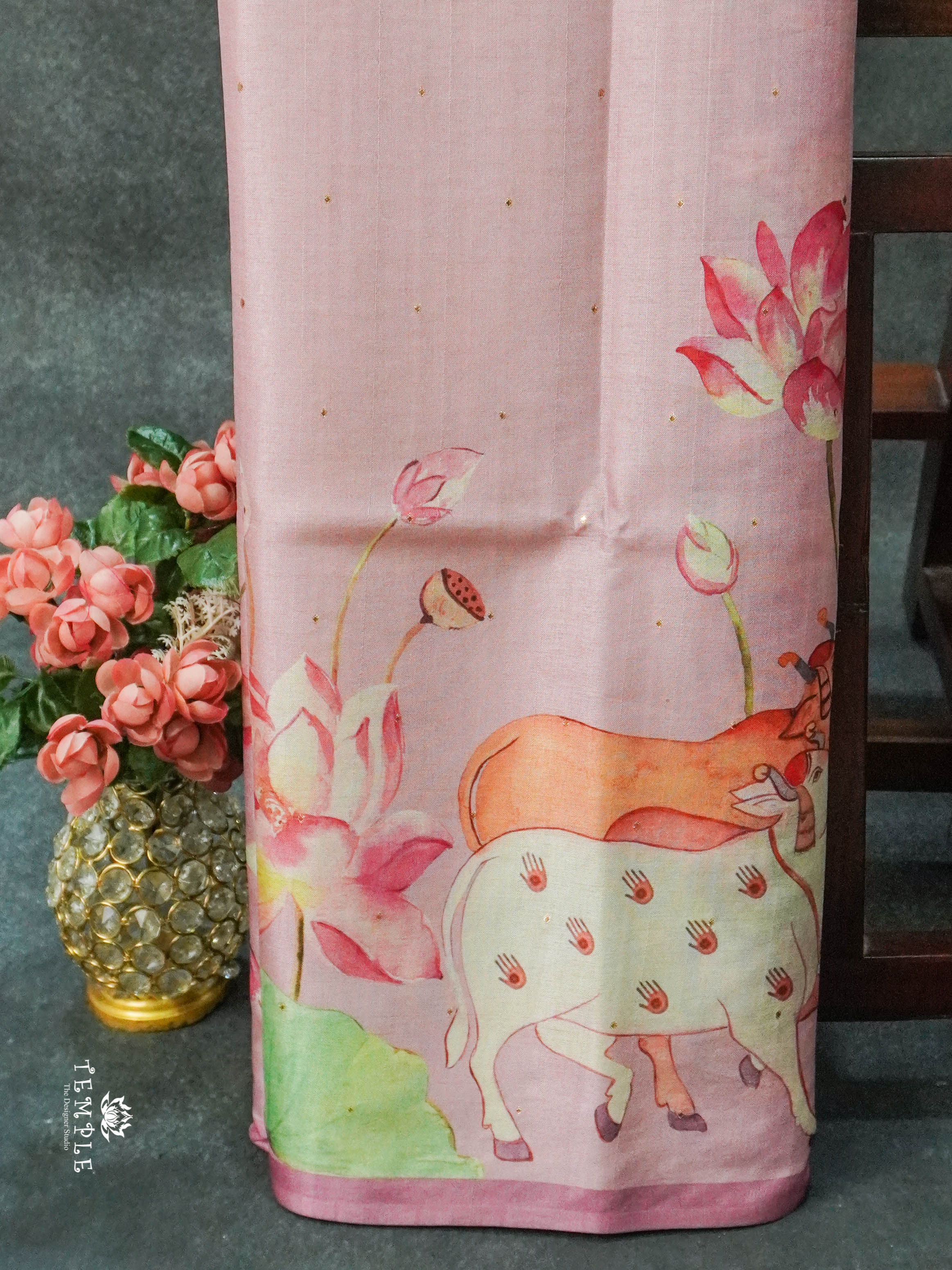 Printed Soft Tussar Saree With Animal  Print | TTDS1438