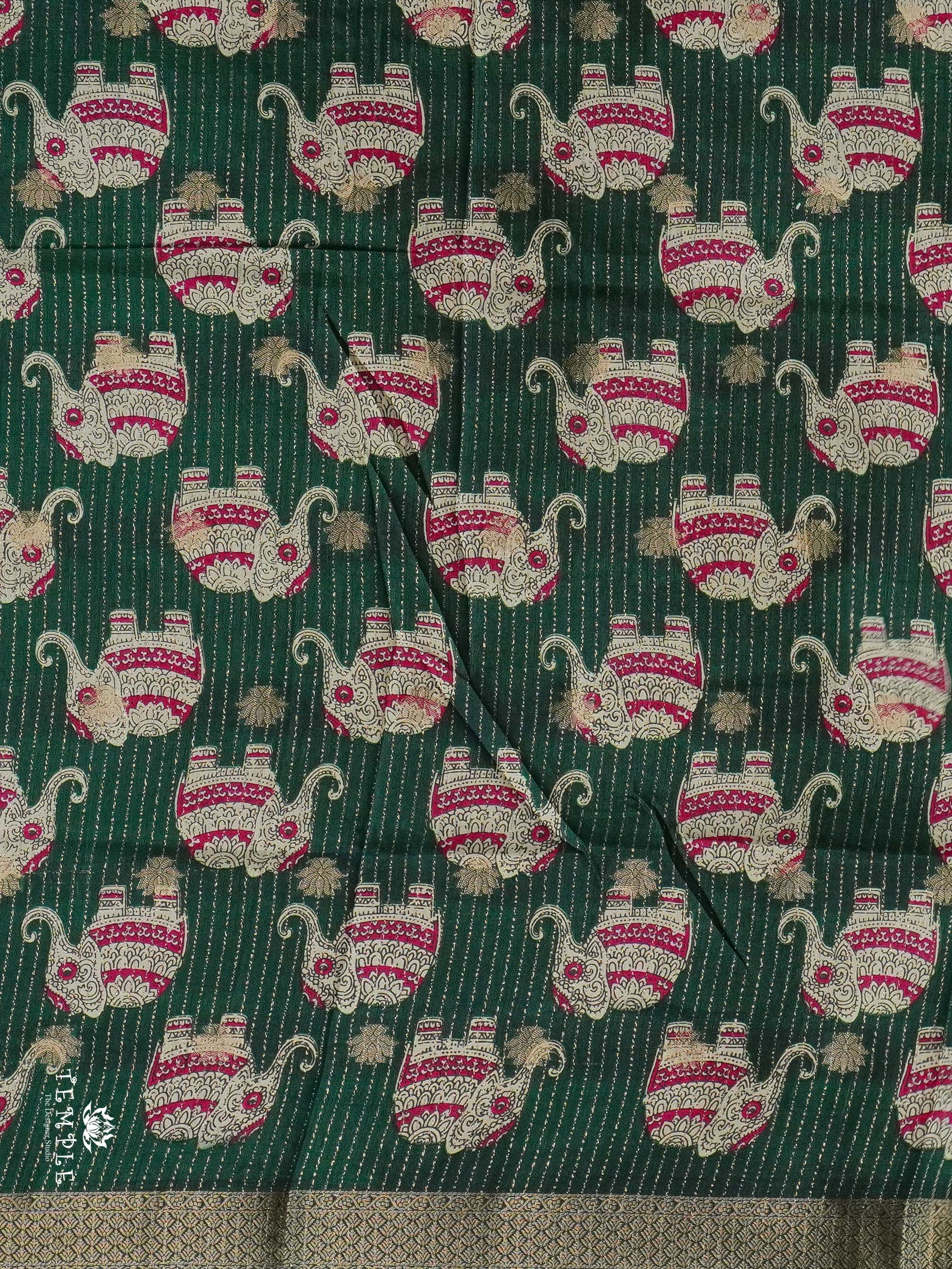Vaira Oosi Saree(Green Border) | TTDS2377