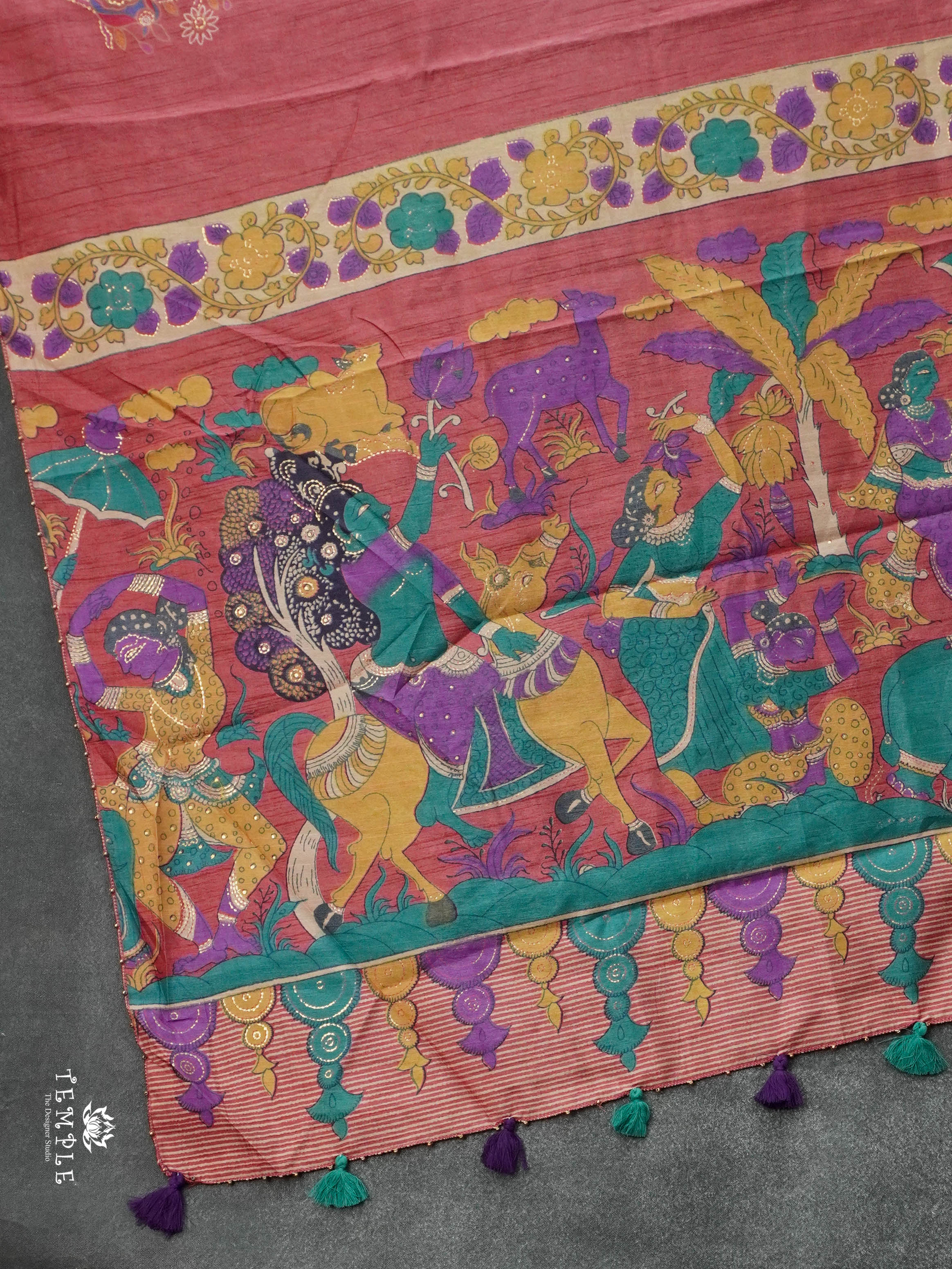 Printed Tussar Saree | TTDS2914