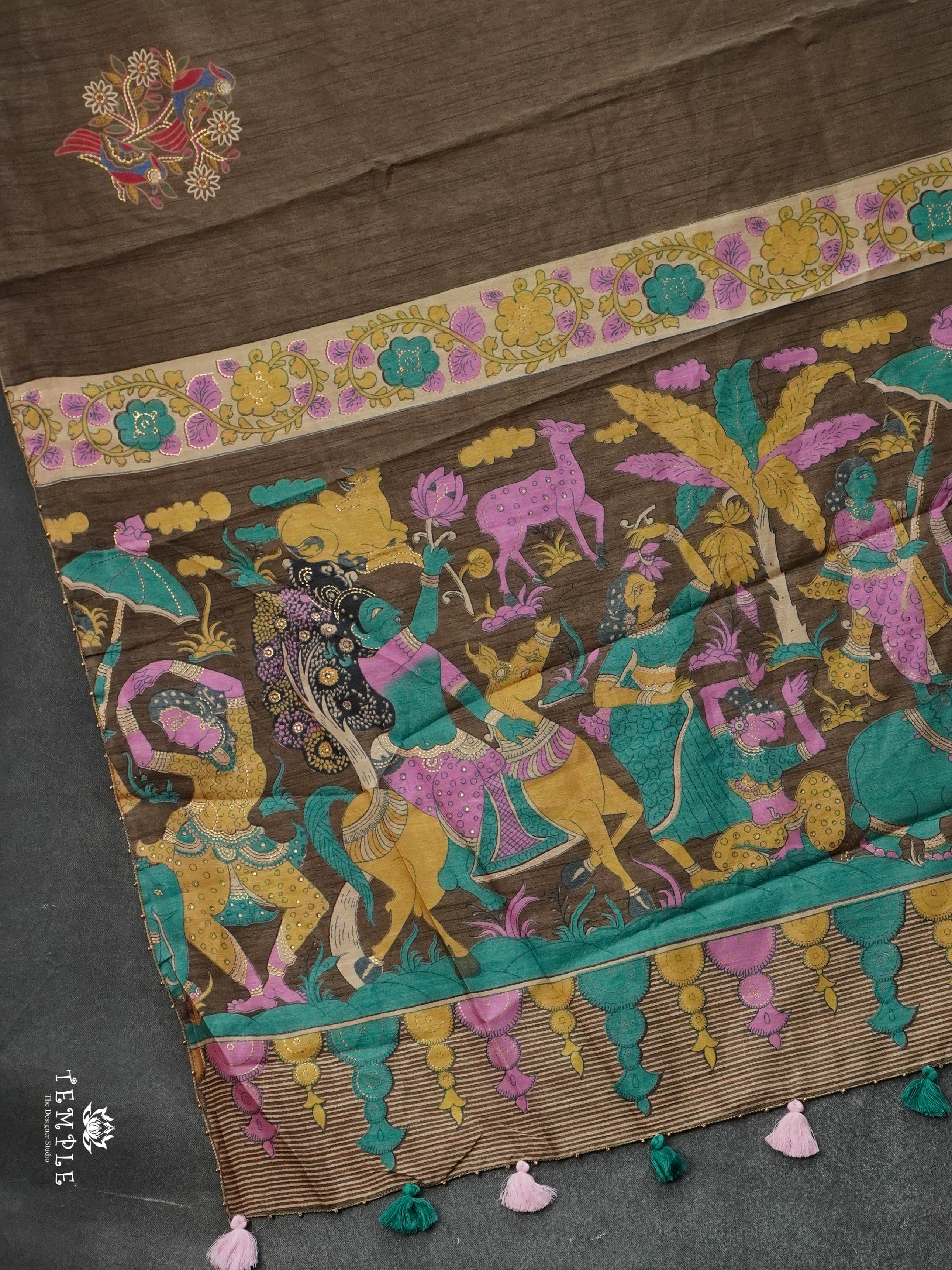 Printed Tussar Saree | TTDS2914