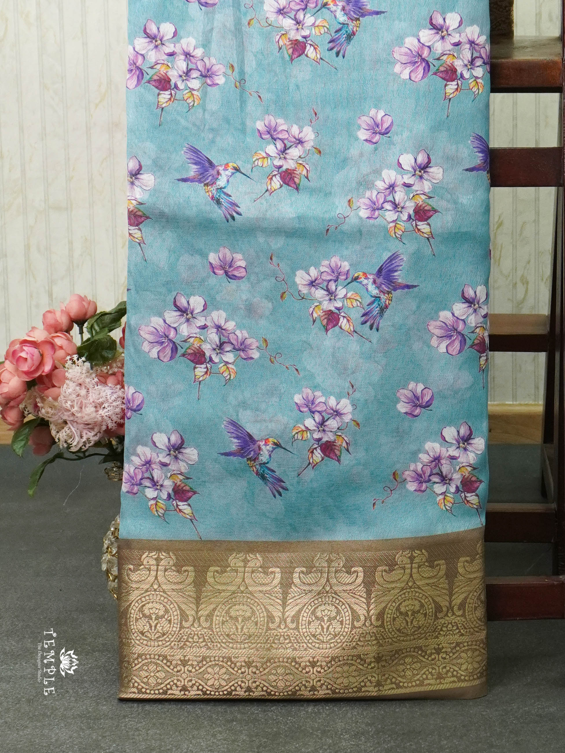 Floral Printed Georgette Sarees | TTDS1440