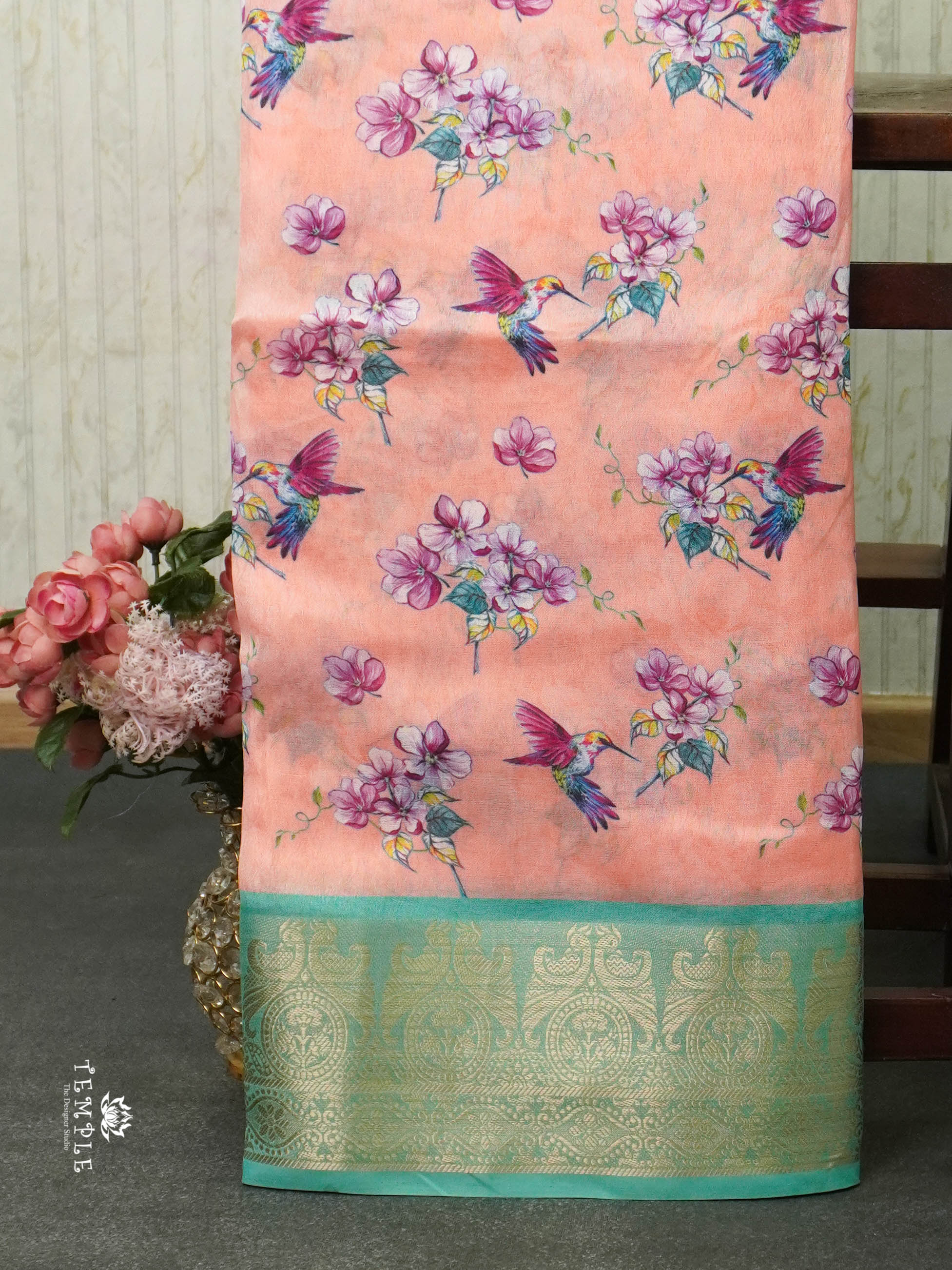 Floral Printed Georgette Sarees | TTDS1440