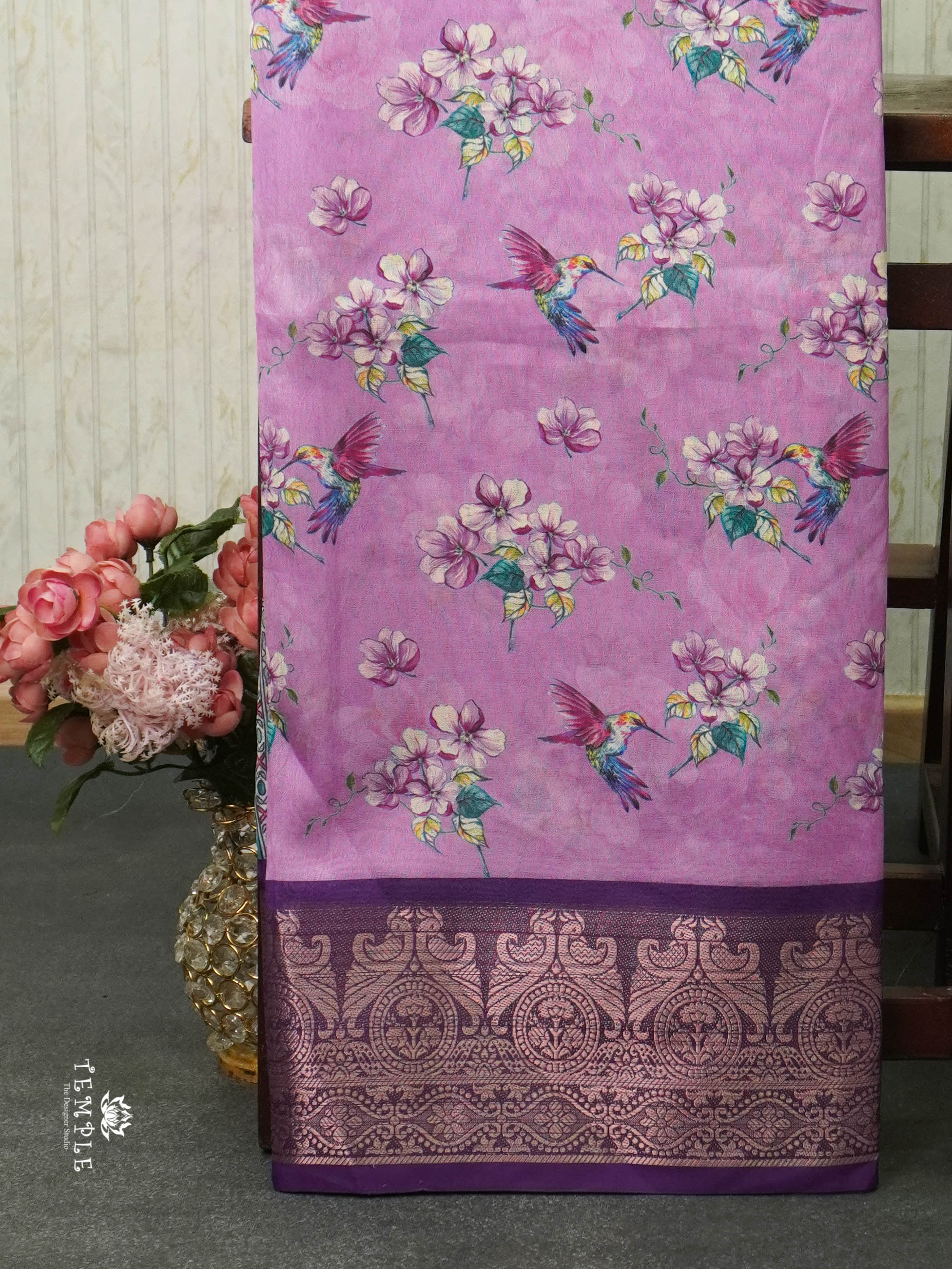 Floral Printed Georgette Sarees | TTDS1440