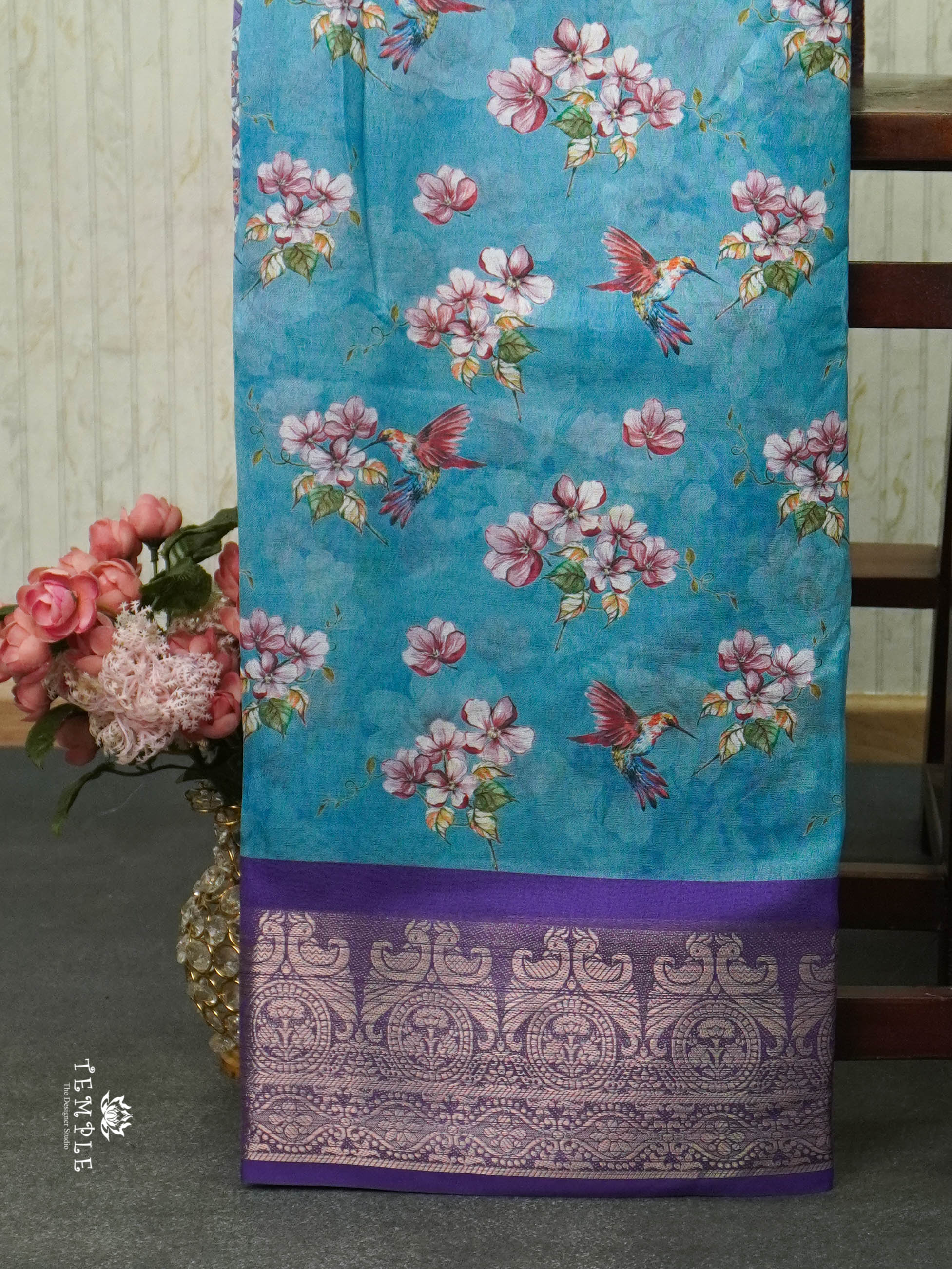 Floral Printed Georgette Sarees | TTDS1440