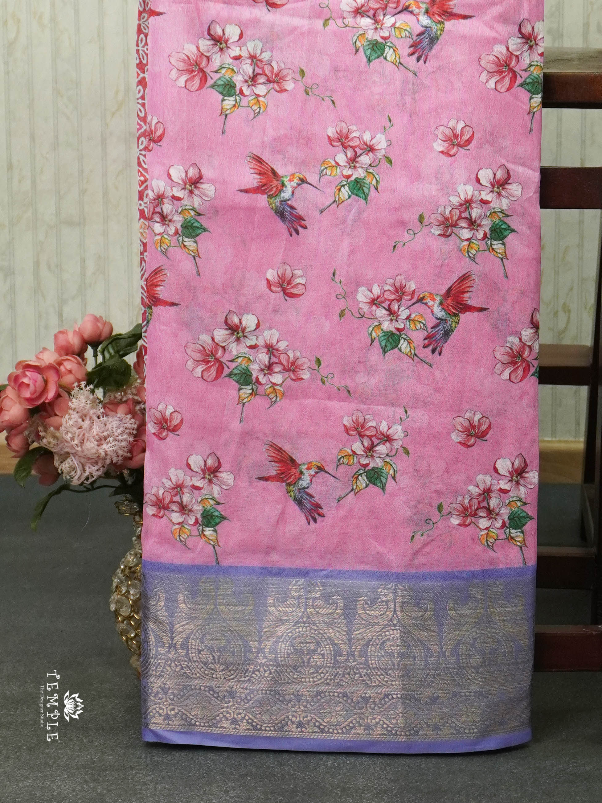 Floral Printed Georgette Sarees | TTDS1440