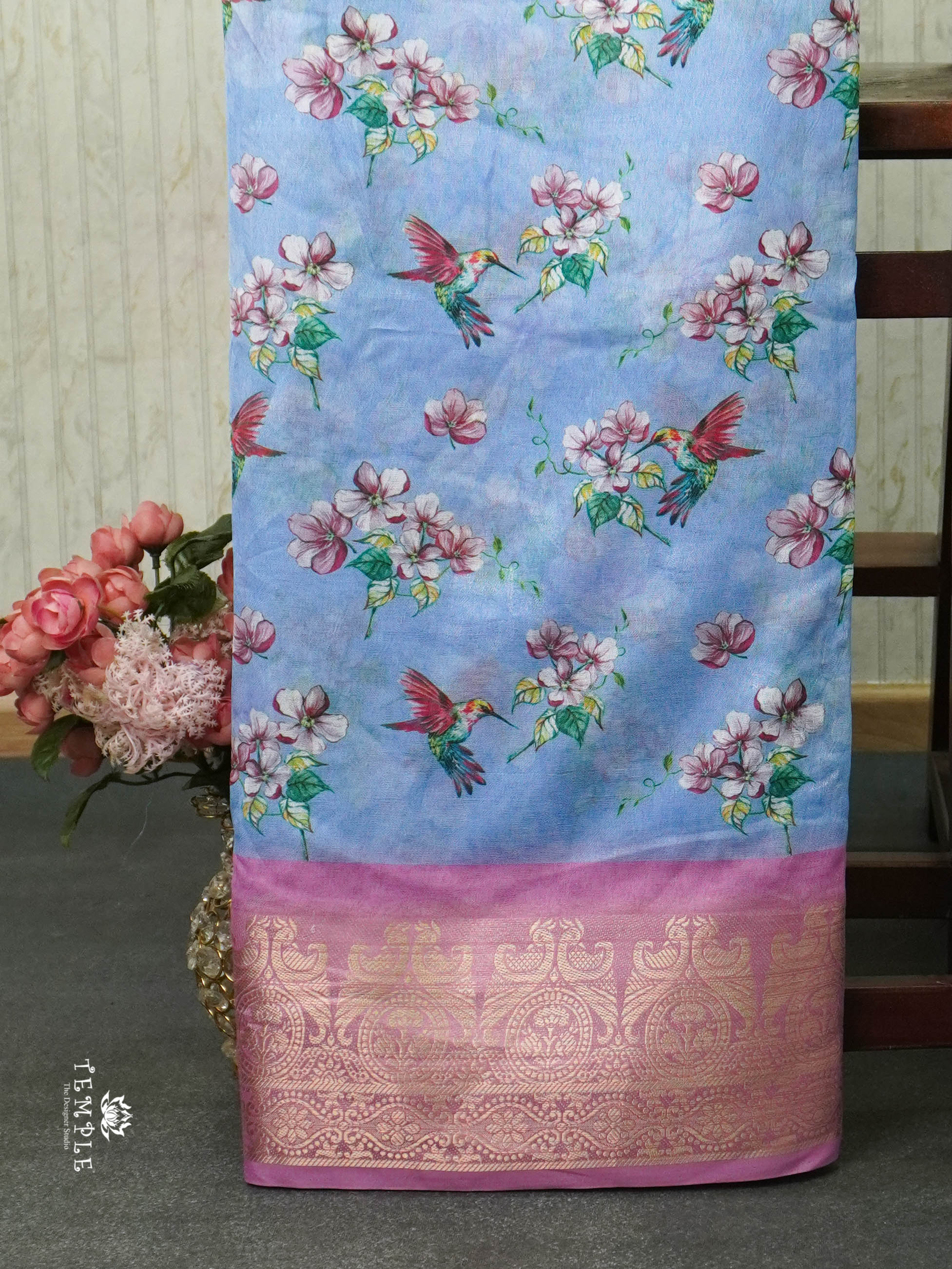 Floral Printed Georgette Sarees | TTDS1440