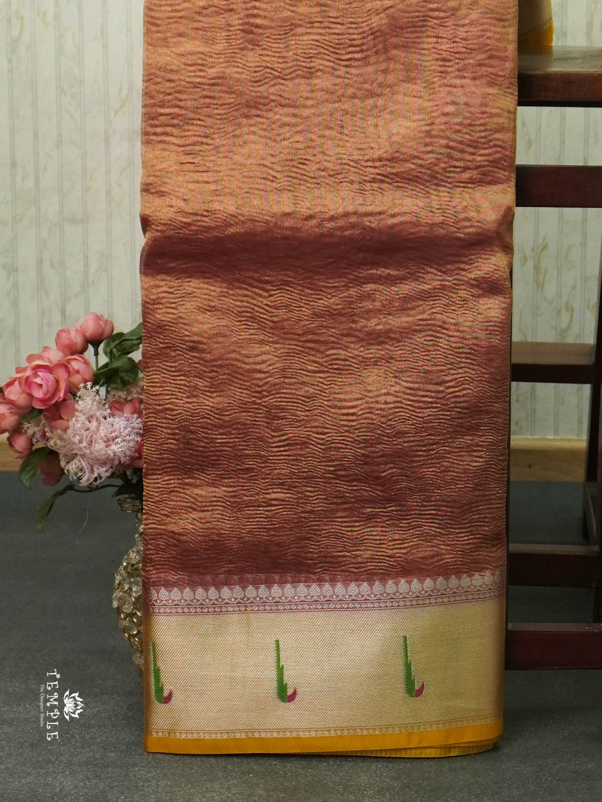 Crush Tissue Saree With Muniyas Border | TTDS1441