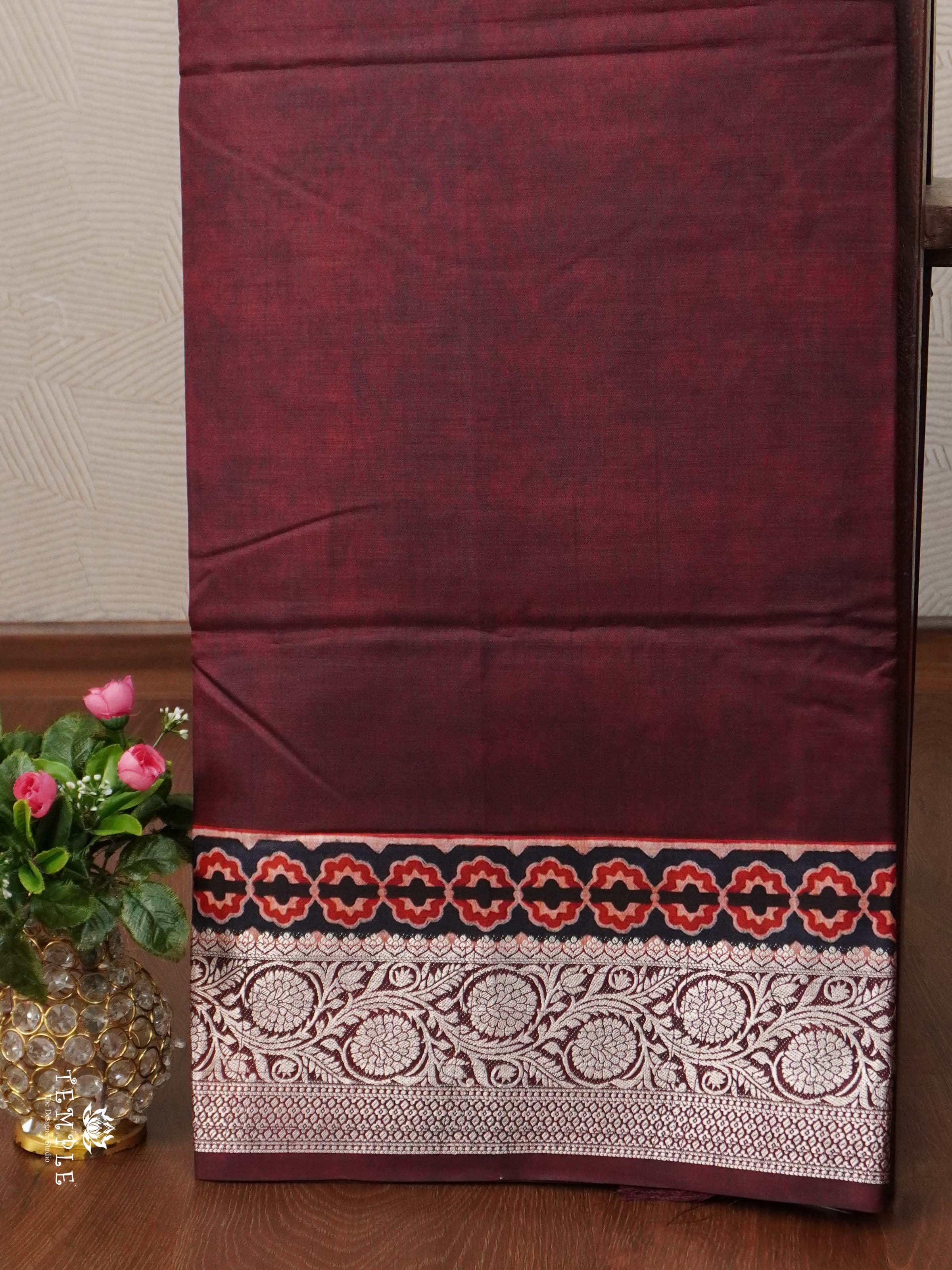 Ajrakh Print Cotton Saree | TTDS2421