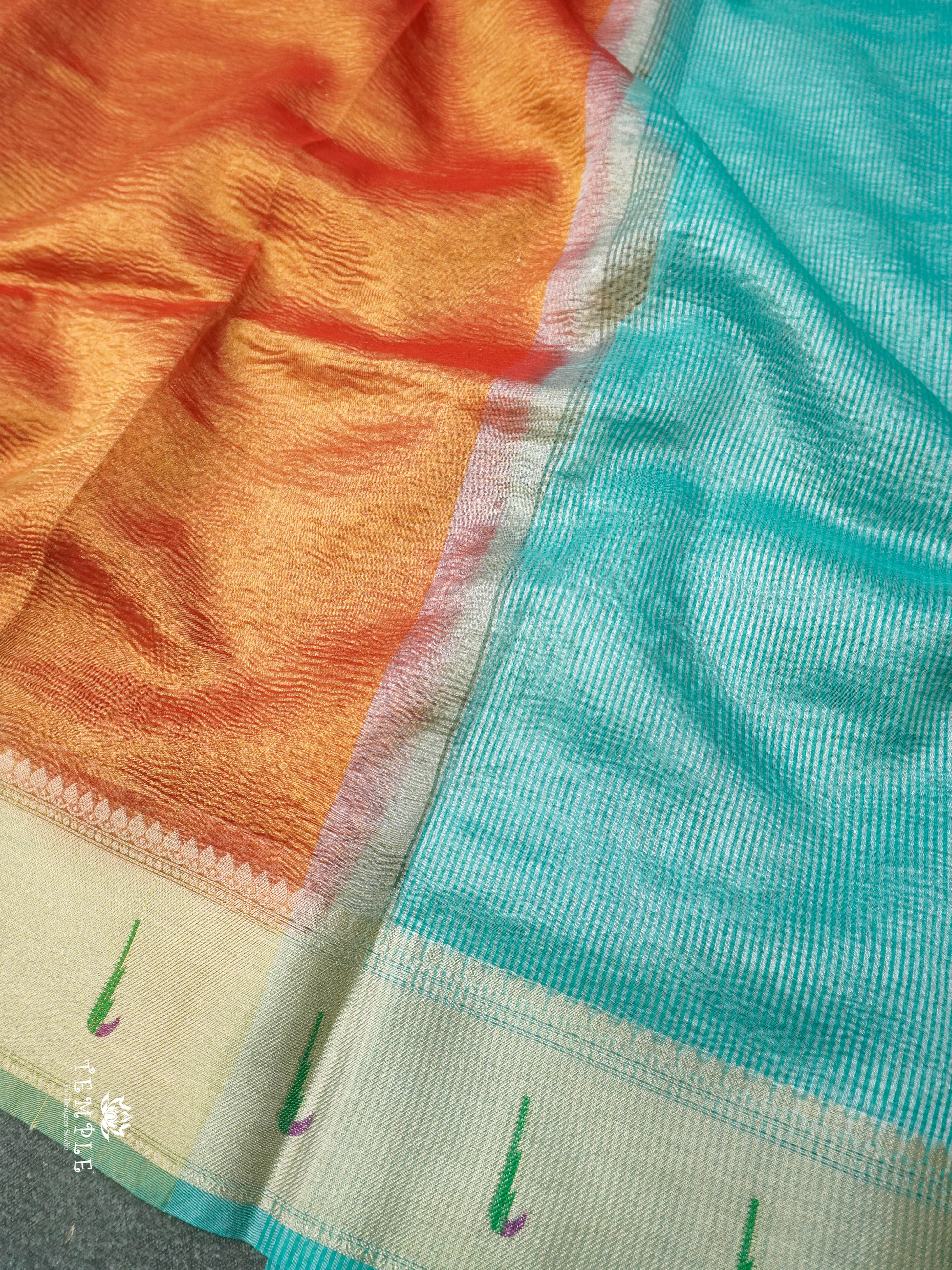 Crush Tissue Saree With Muniyas Border | TTDS1441