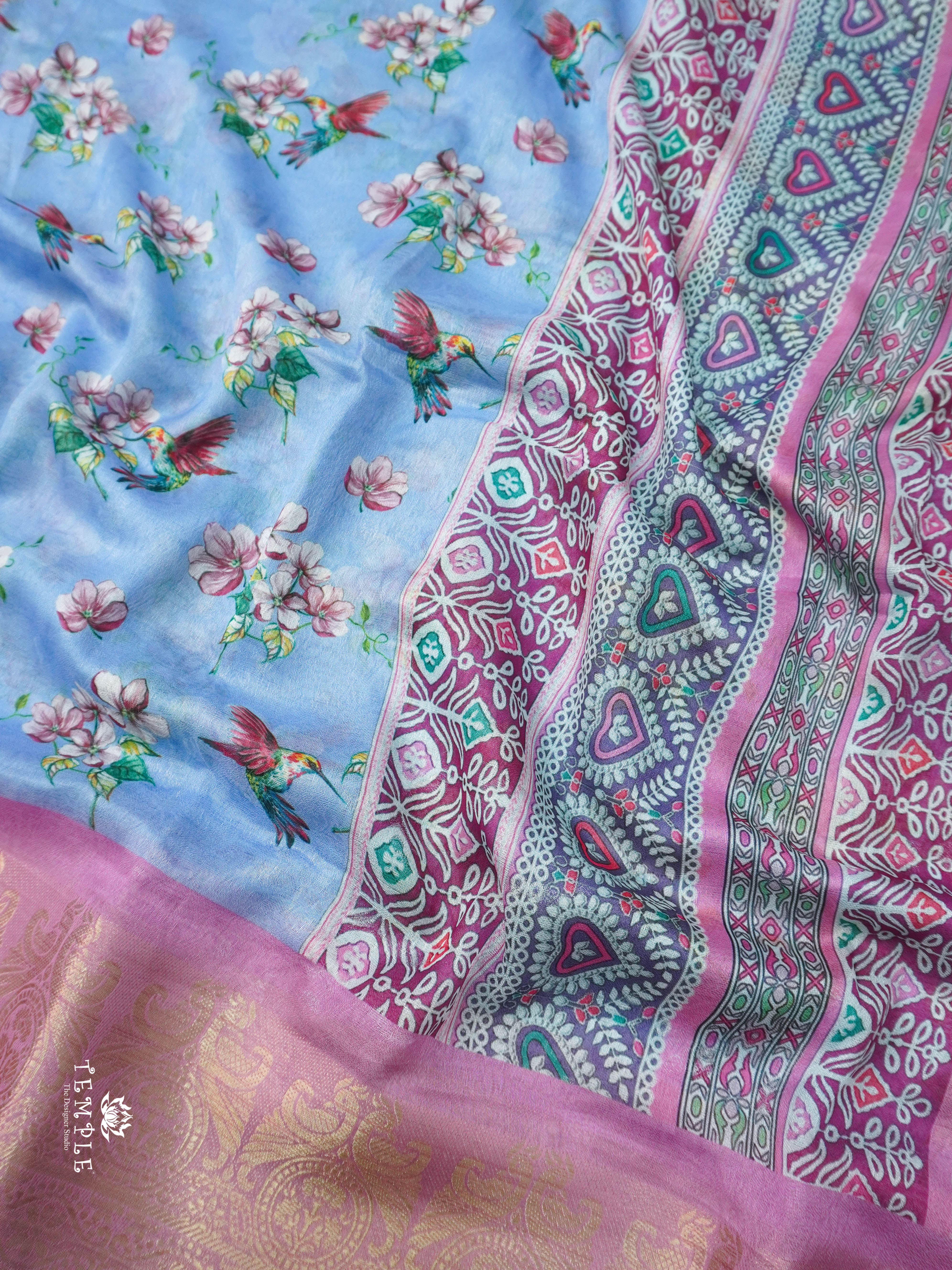 Floral Printed Georgette Sarees | TTDS1440