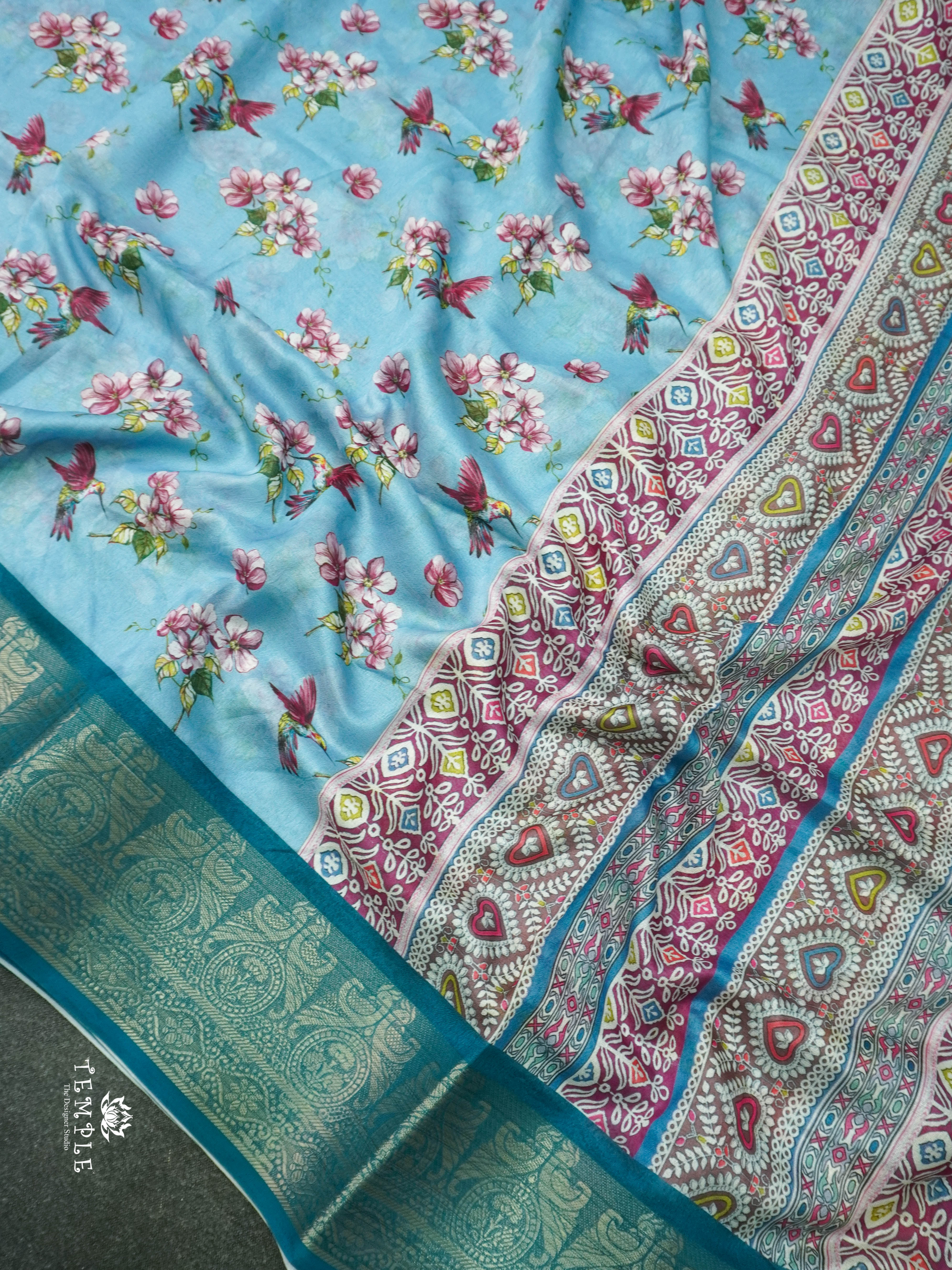 Floral Printed Georgette Sarees | TTDS1440