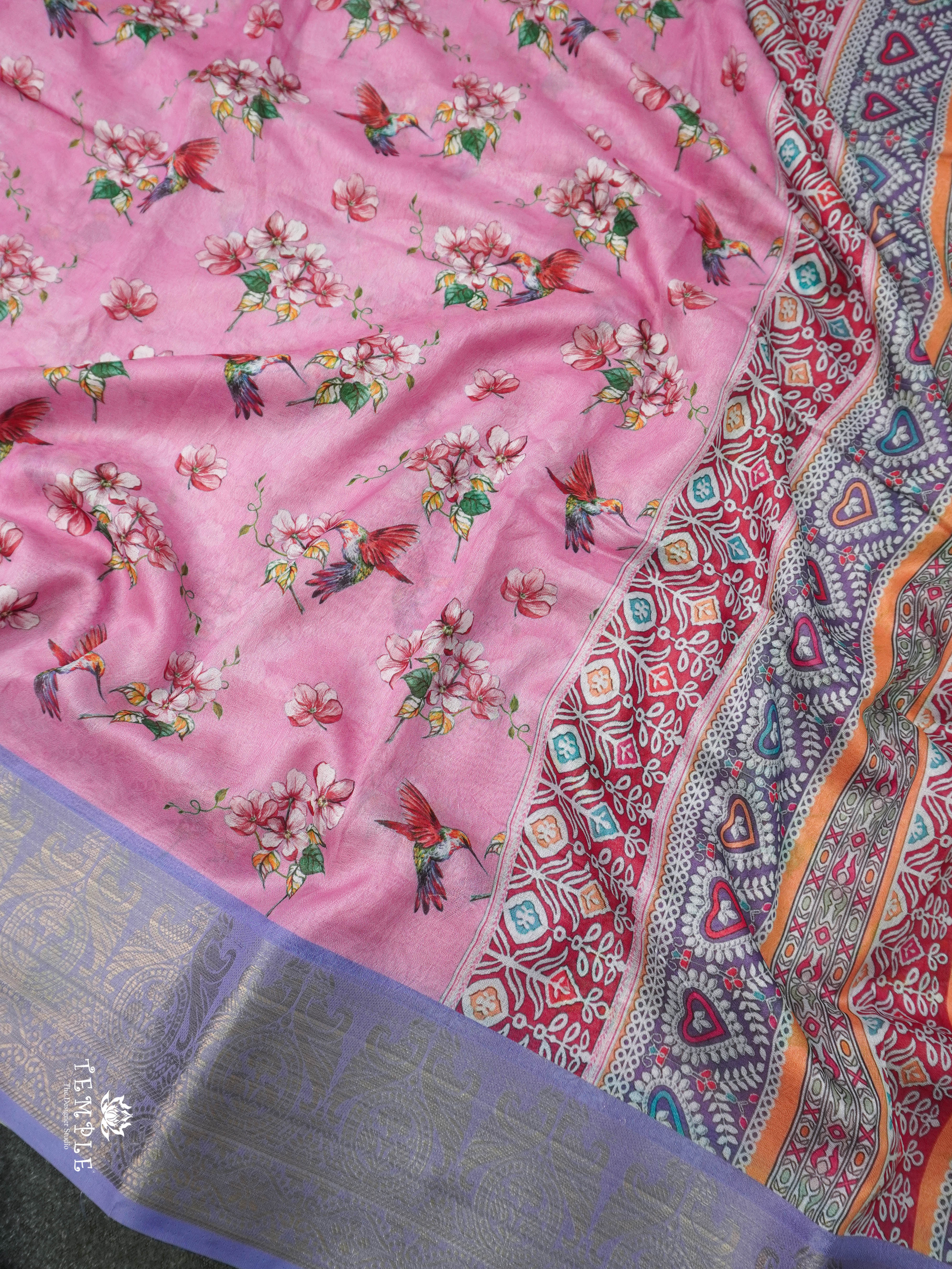 Floral Printed Georgette Sarees | TTDS1440