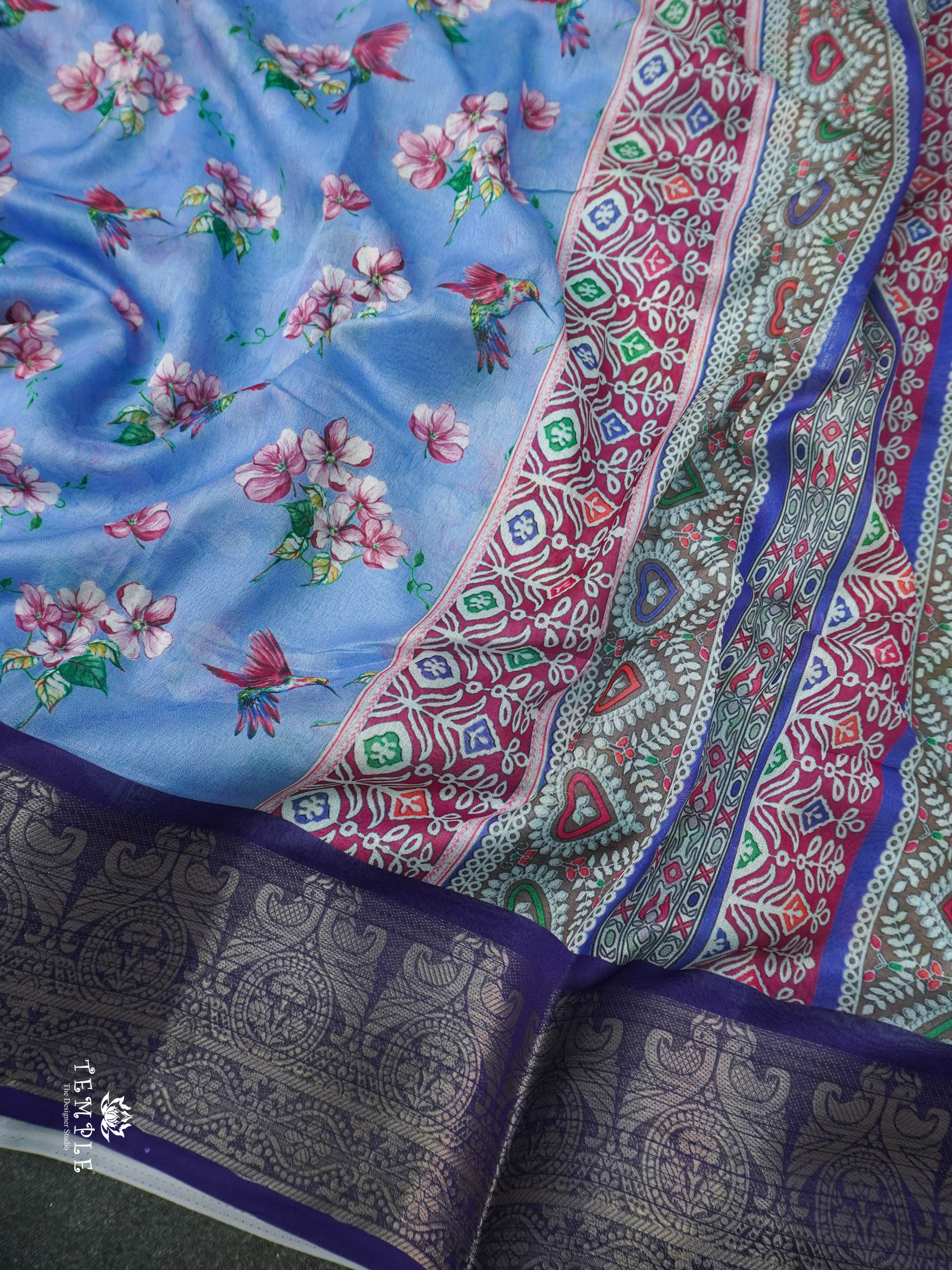 Floral Printed Georgette Sarees | TTDS1440