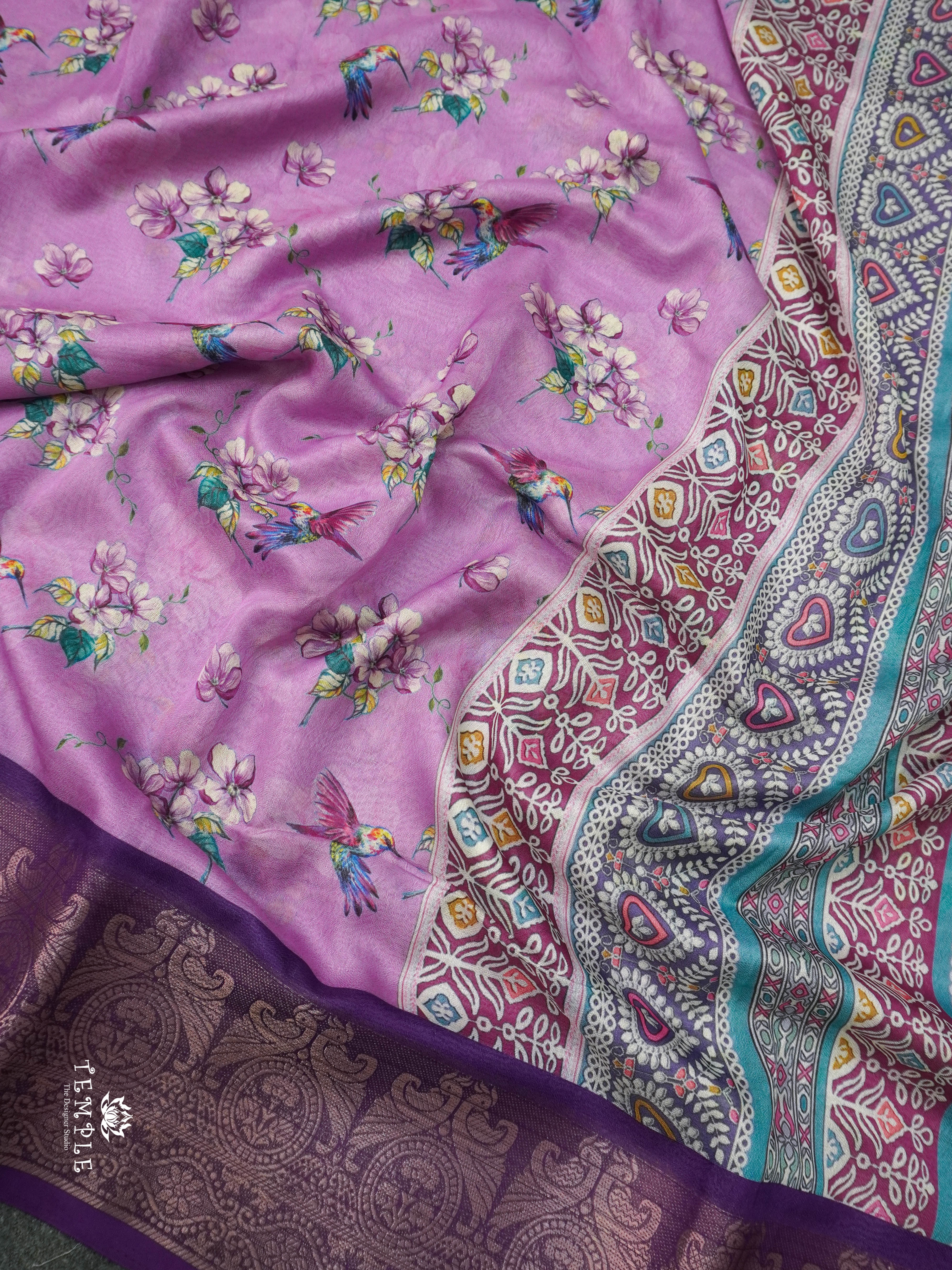 Floral Printed Georgette Sarees | TTDS1440