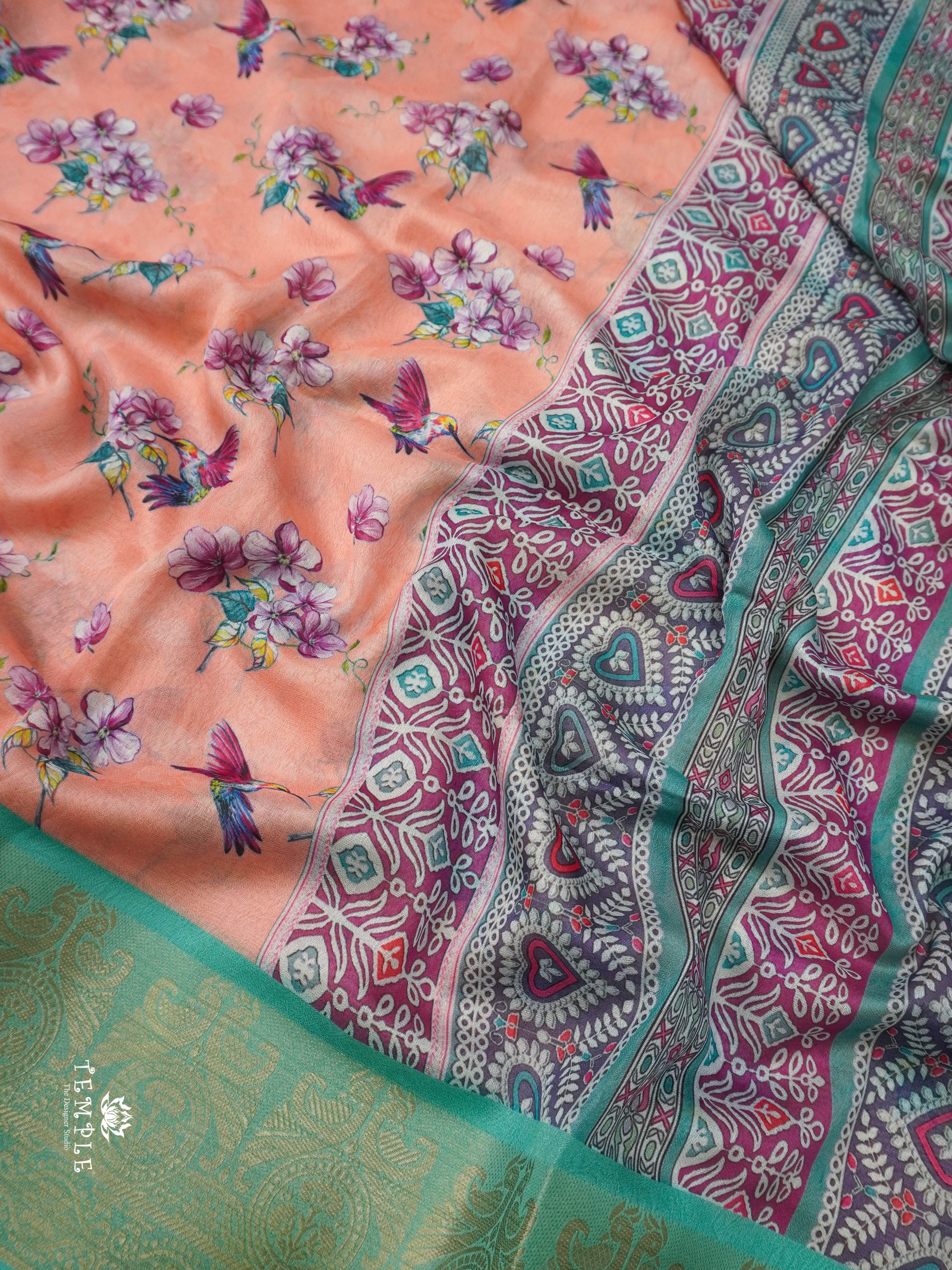 Floral Printed Georgette Sarees | TTDS1440