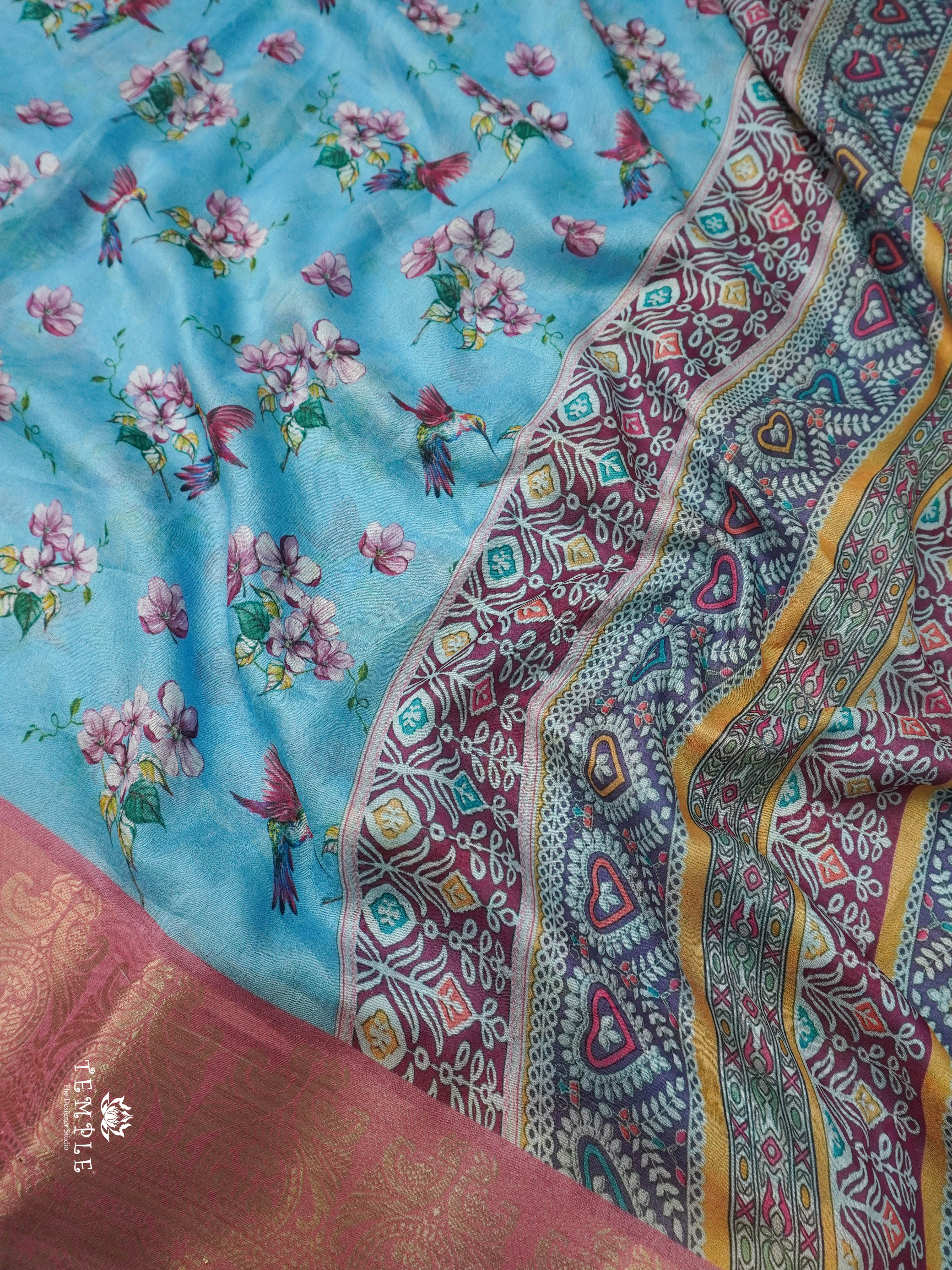 Floral Printed Georgette Sarees | TTDS1440