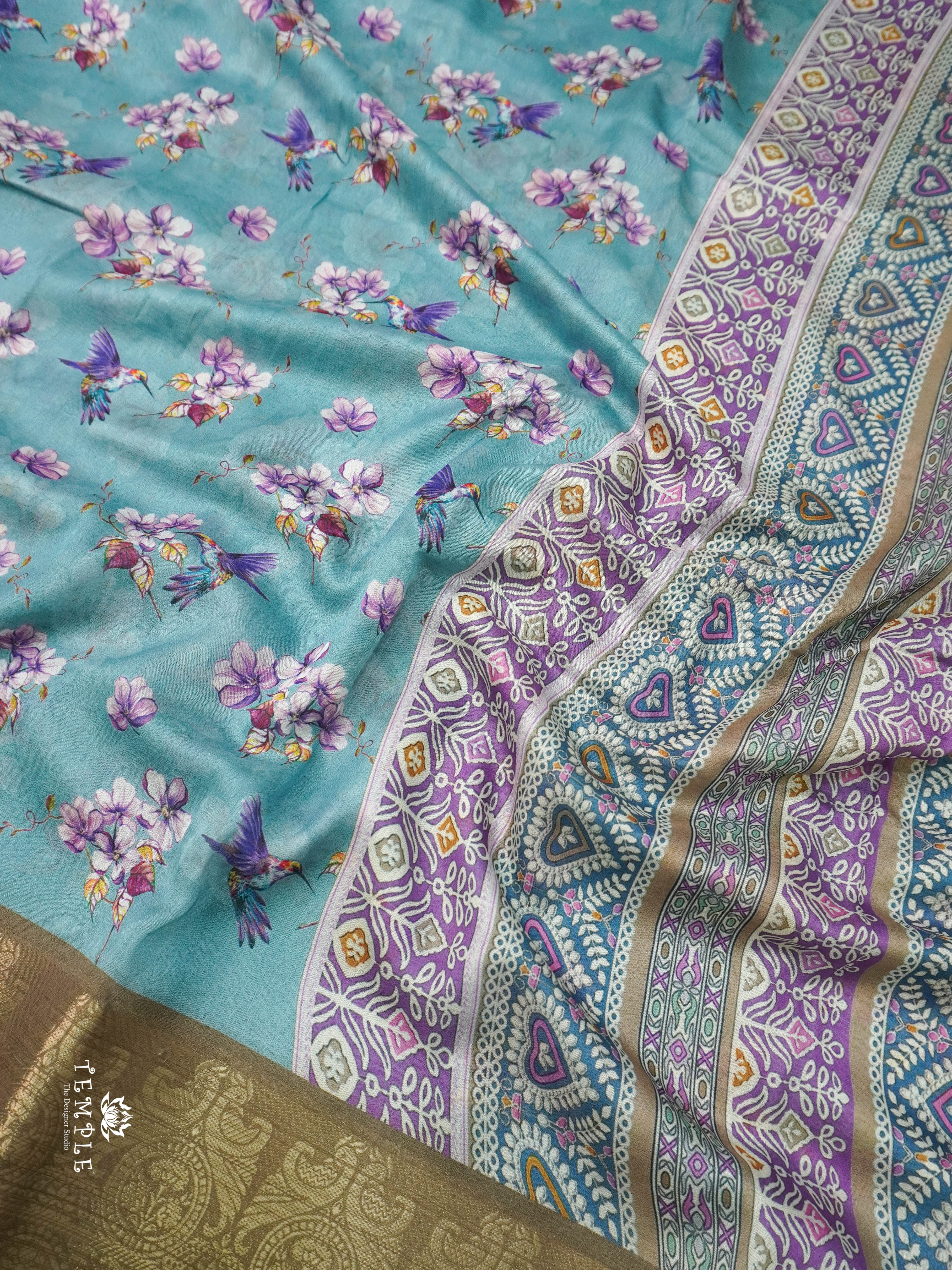 Floral Printed Georgette Sarees | TTDS1440