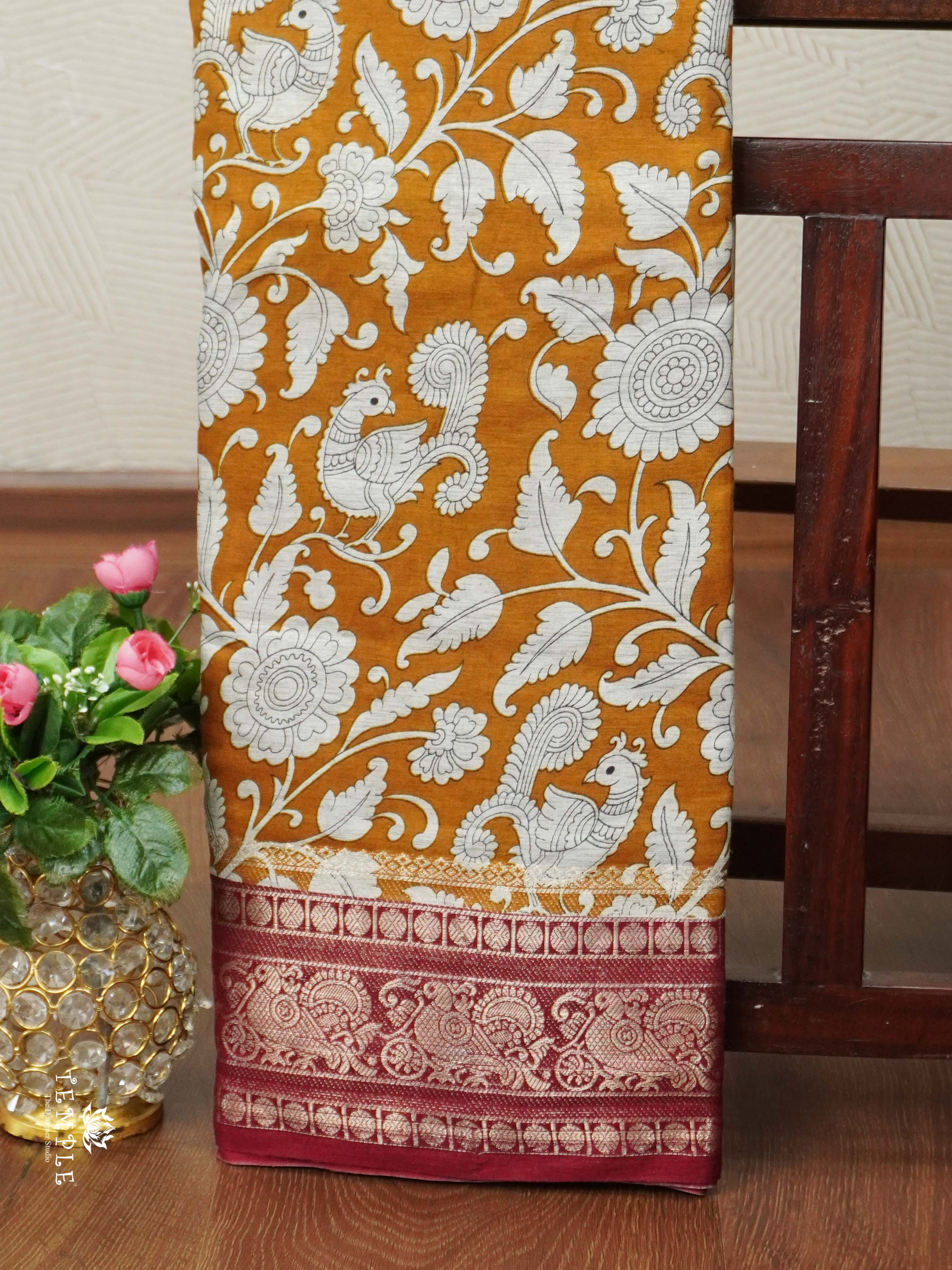 Floral Pattern Mangalagiri Cotton Saree | TTDS2419