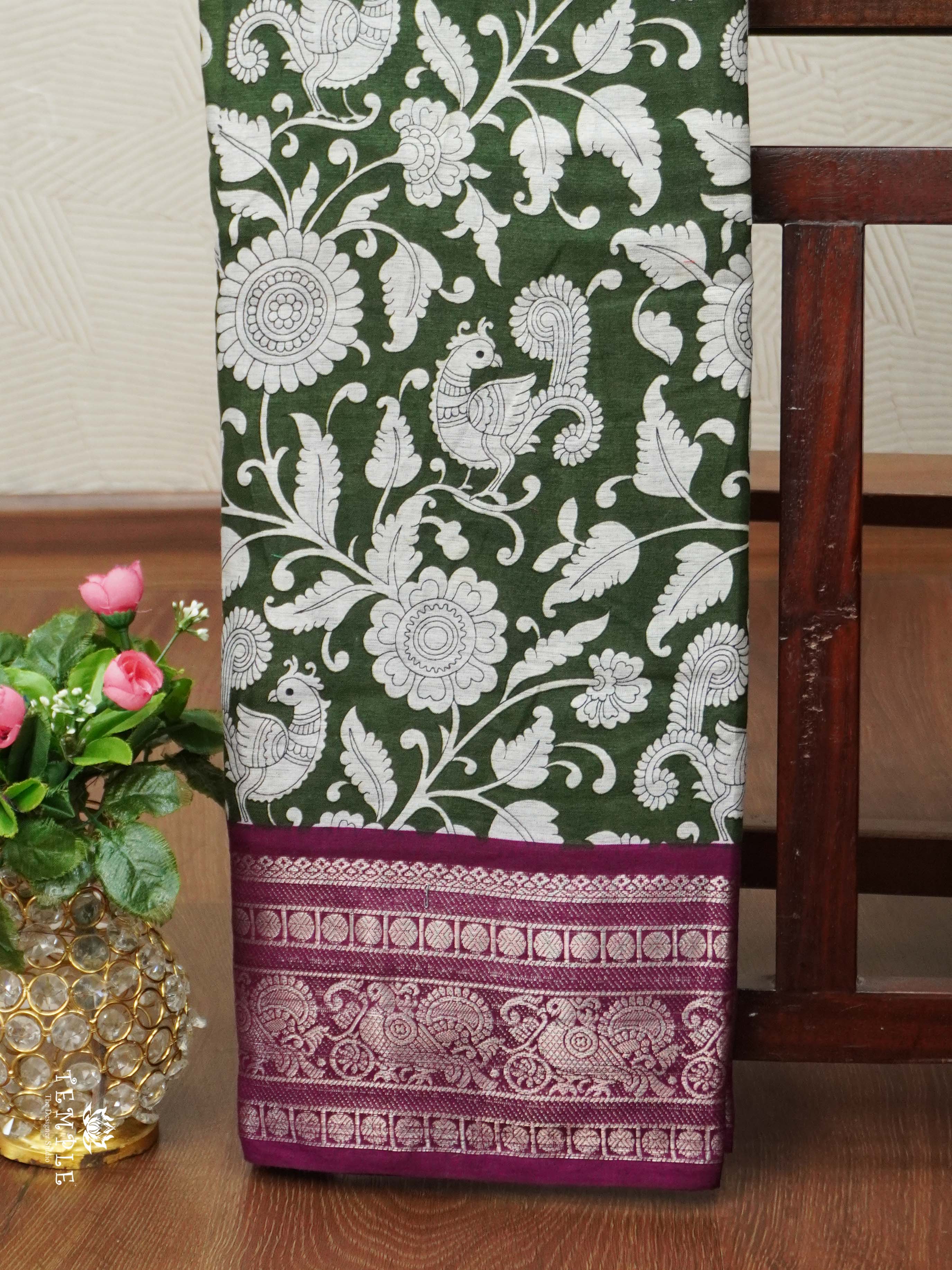 Floral Pattern Mangalagiri Cotton Saree | TTDS2419