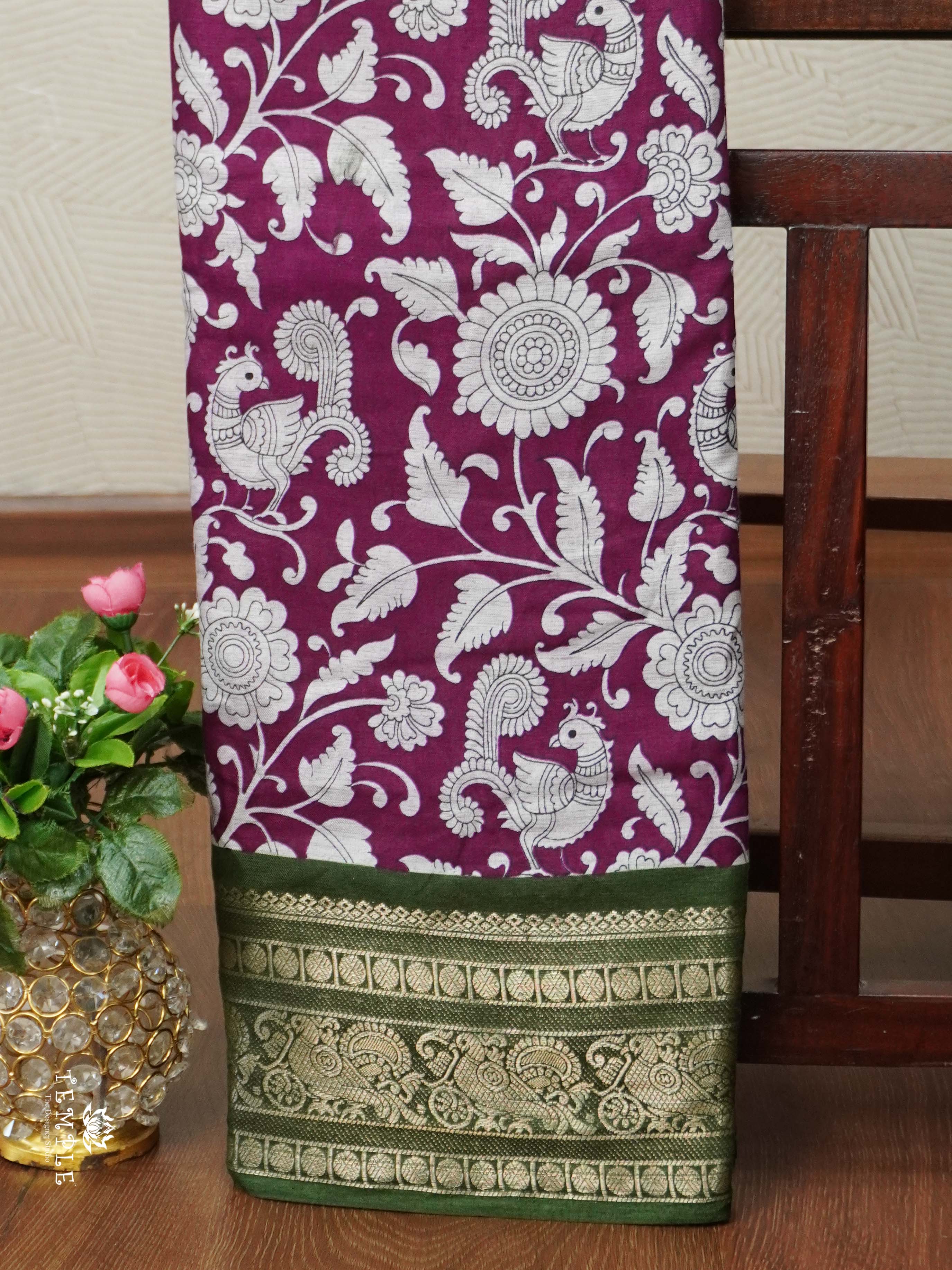 Floral Pattern Mangalagiri Cotton Saree | TTDS2419