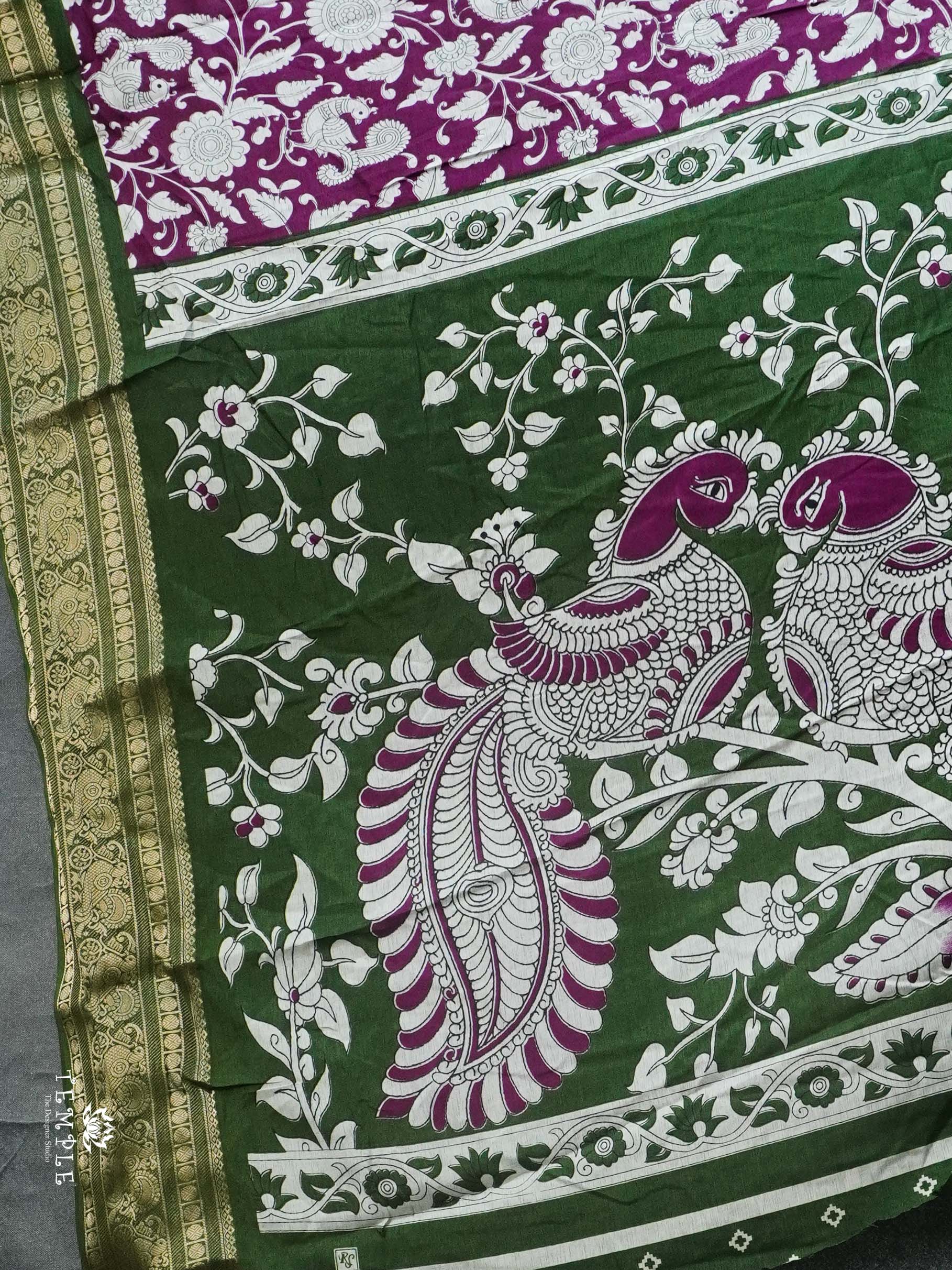 Floral Pattern Mangalagiri Cotton Saree | TTDS2419