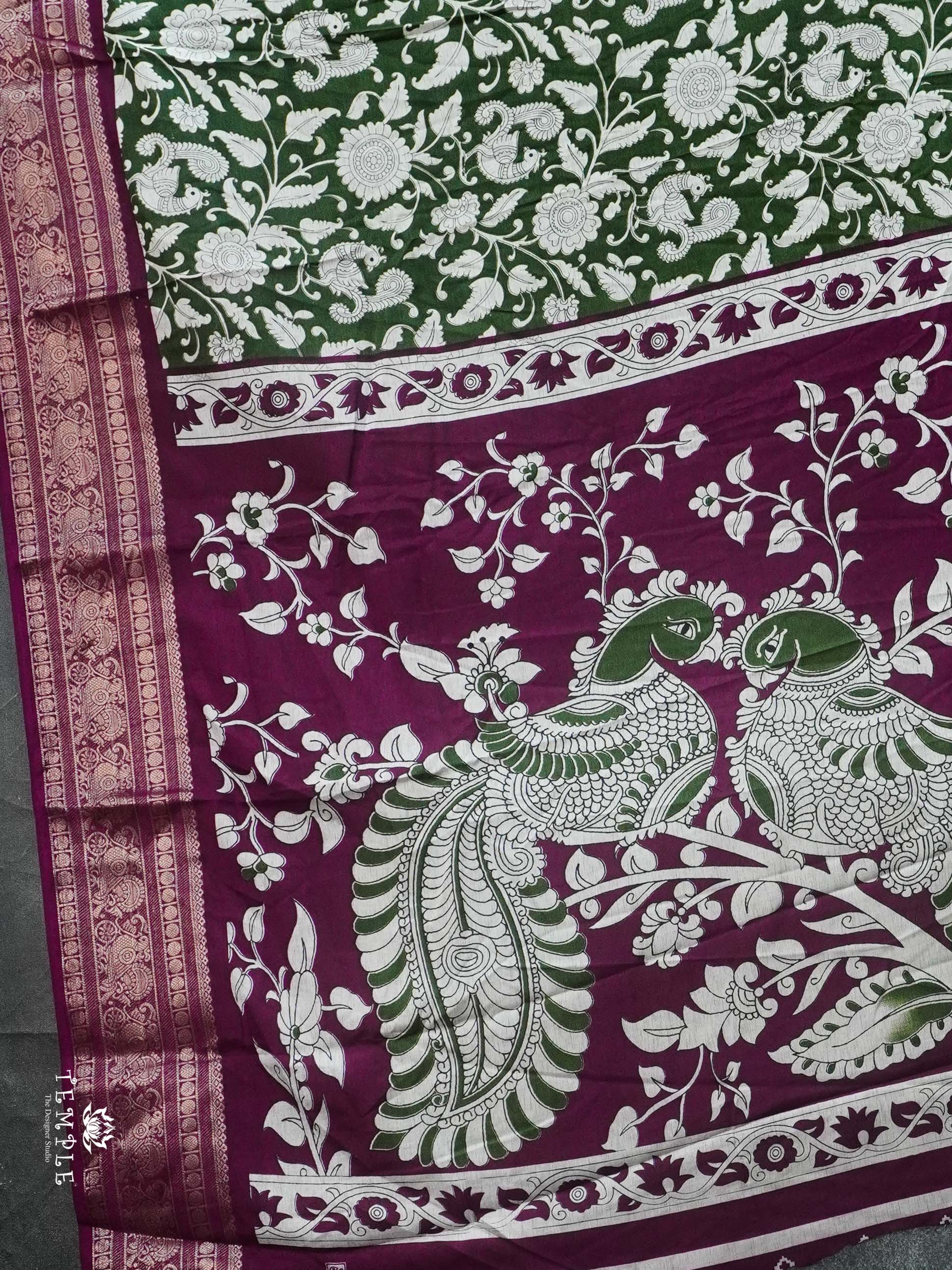 Floral Pattern Mangalagiri Cotton Saree | TTDS2419