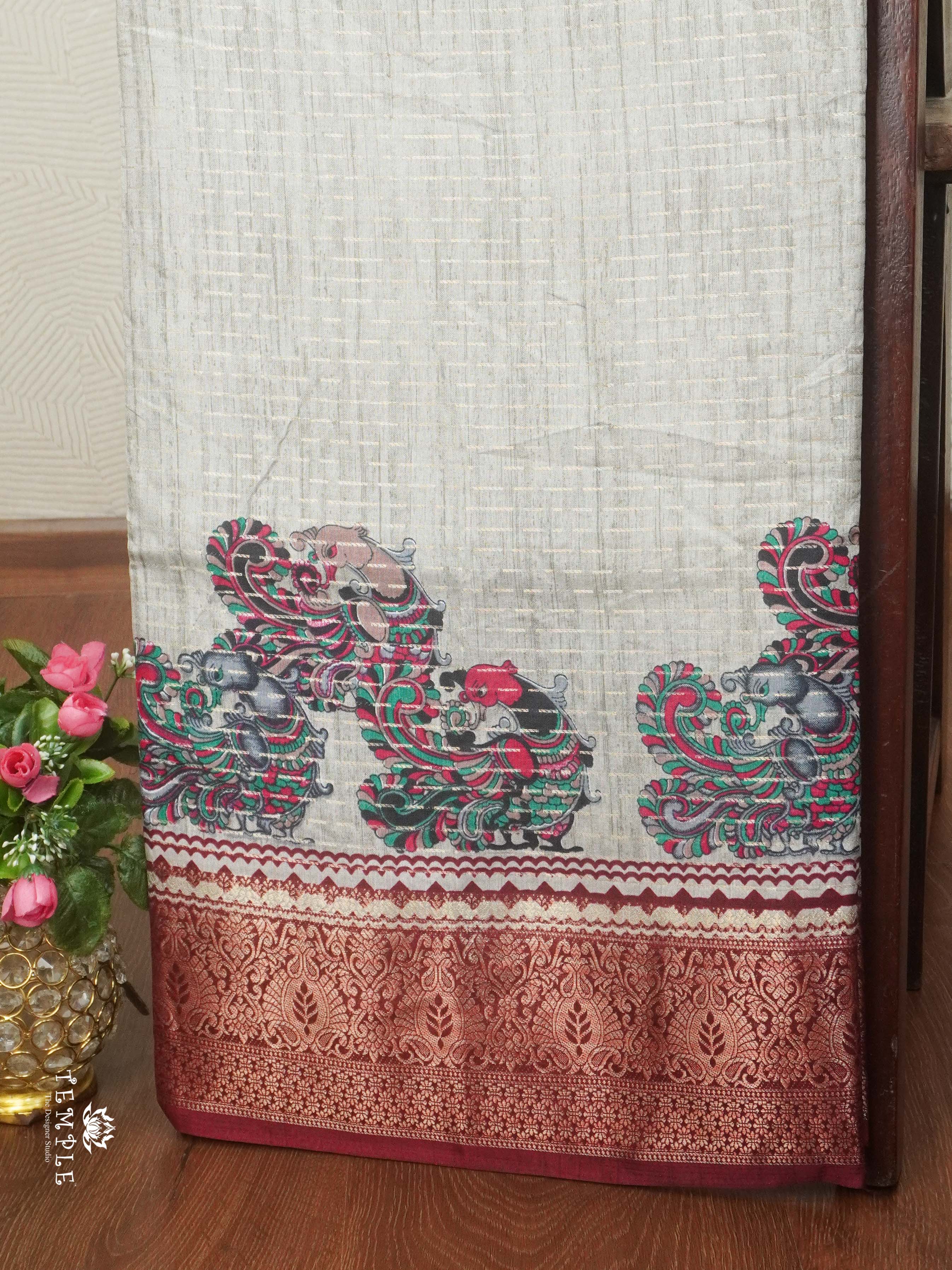 Fancy Saree With Peacock Design | TTDS2396