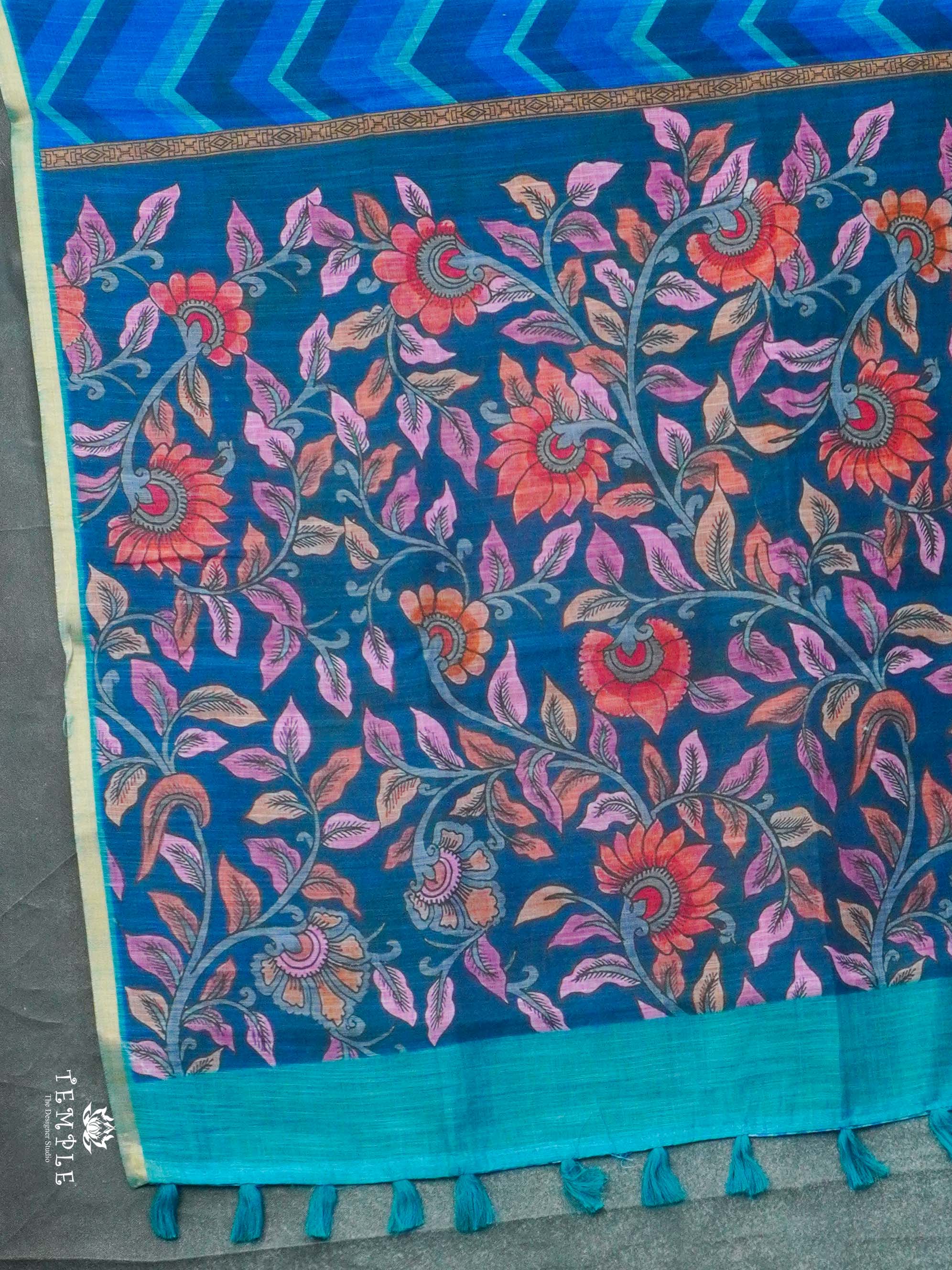 Leheriya Pattern Fancy Cotton Saree | TTDS2399