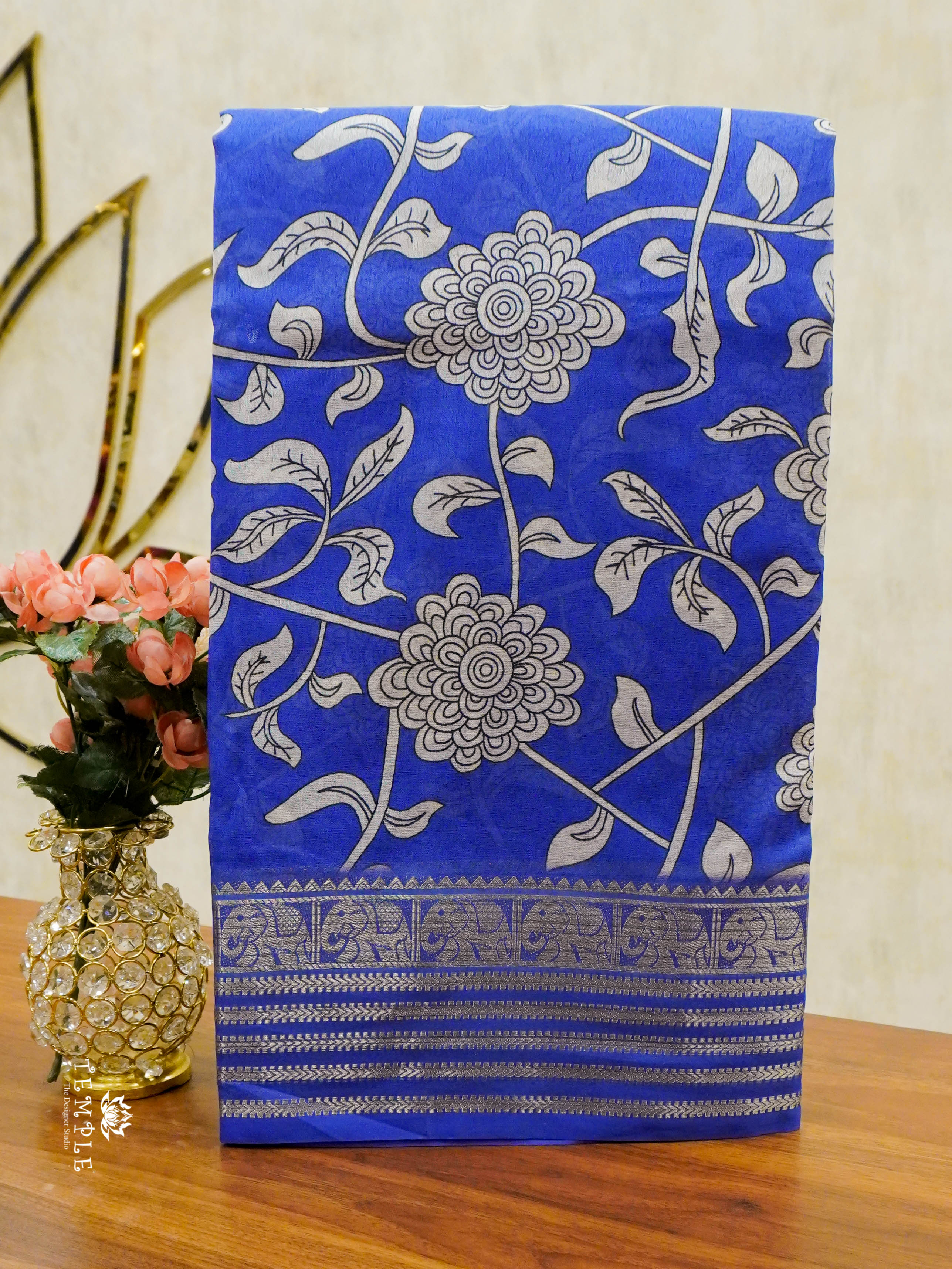 Floral Printed Marshmallow Saree | TTDS1451