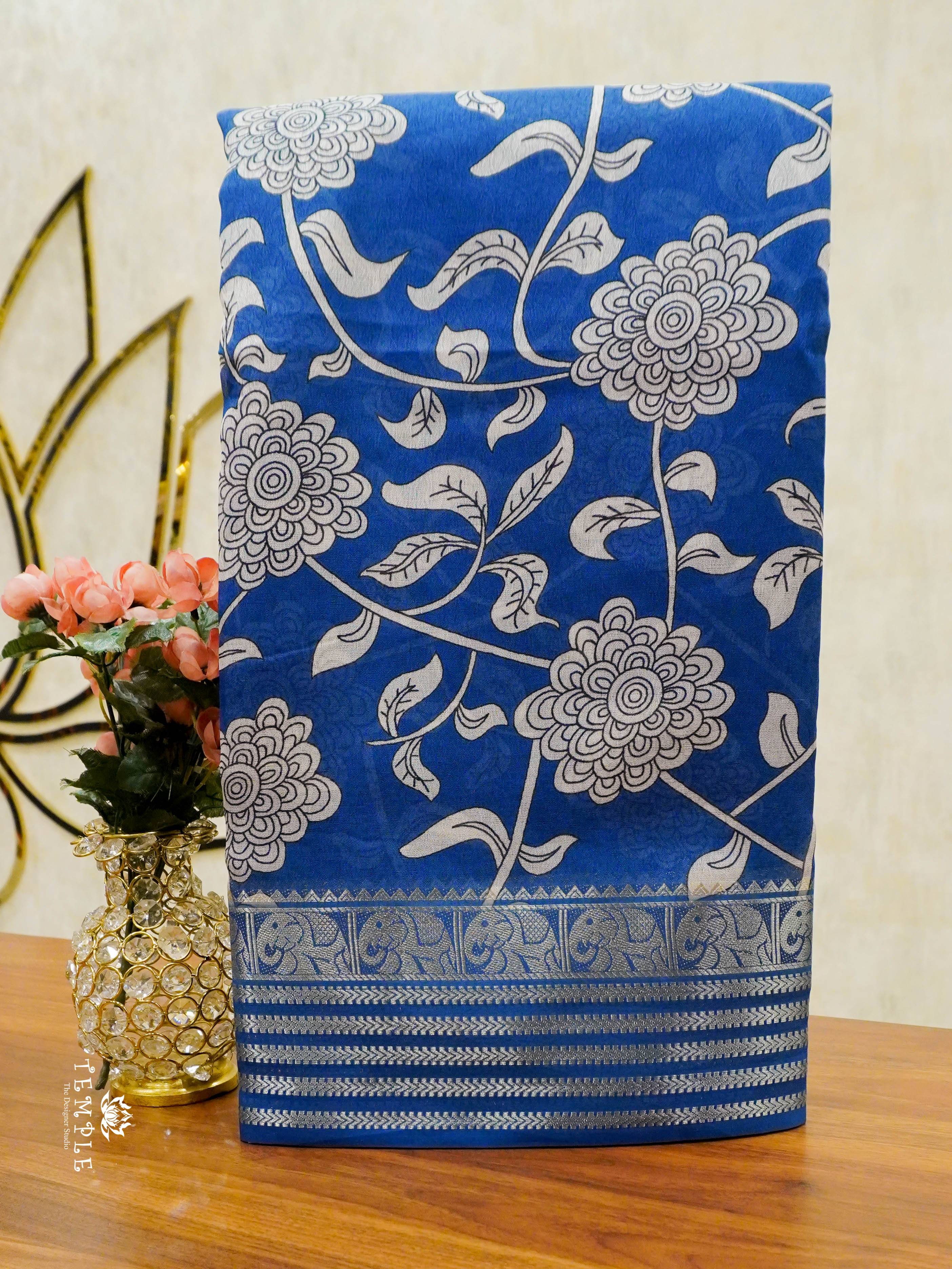 Floral Printed Marshmallow Saree | TTDS1451