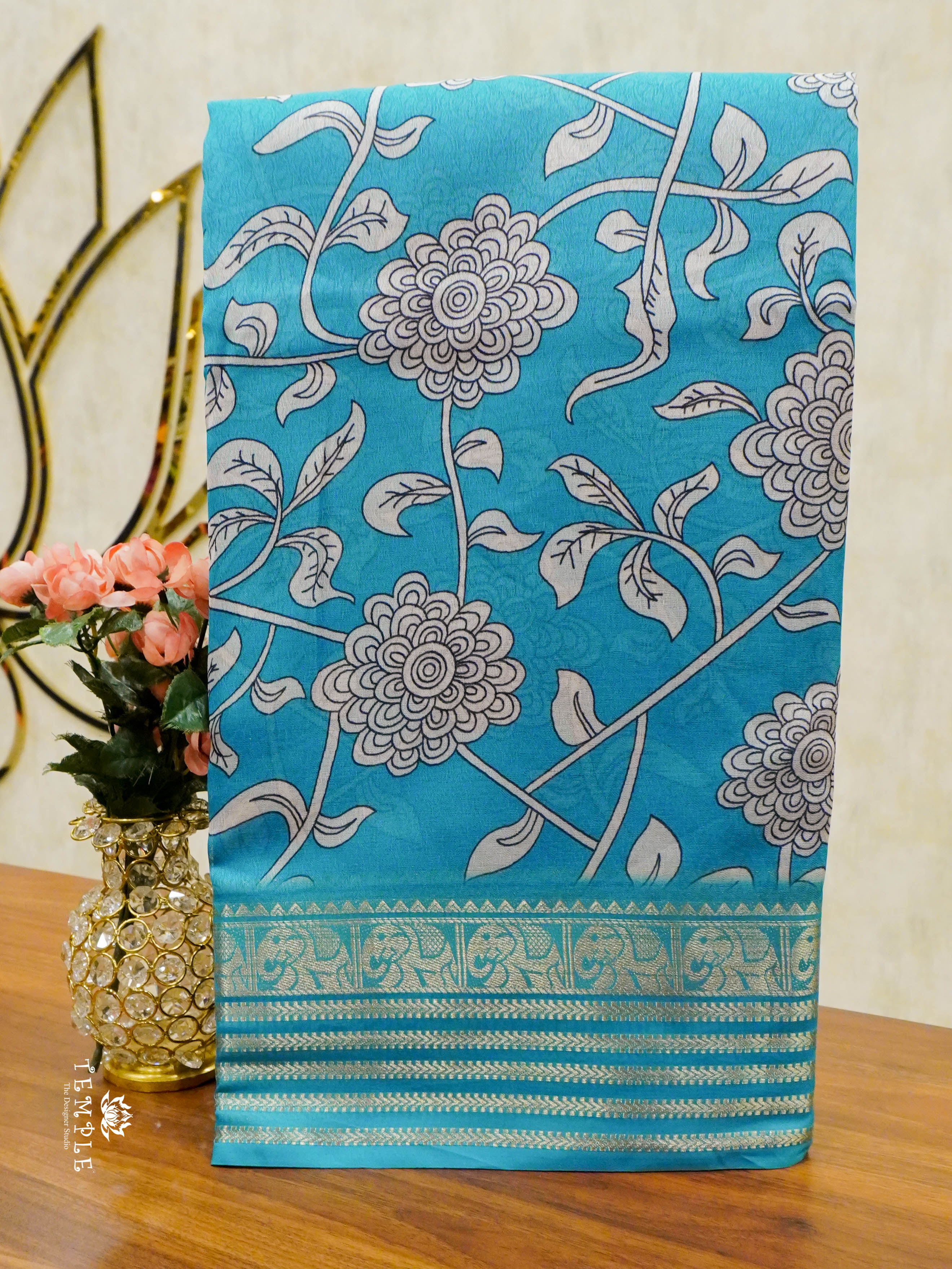 Floral Printed Marshmallow Saree | TTDS1451